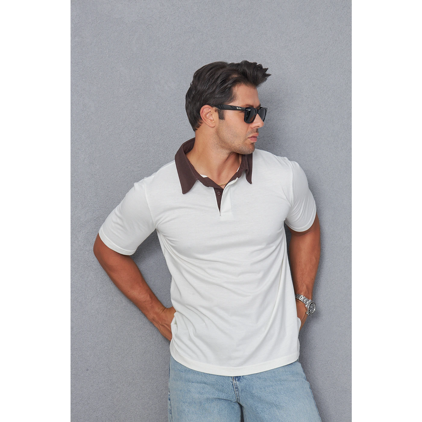 White Double Placket Regular Fit Polo | Montivo Pakistan