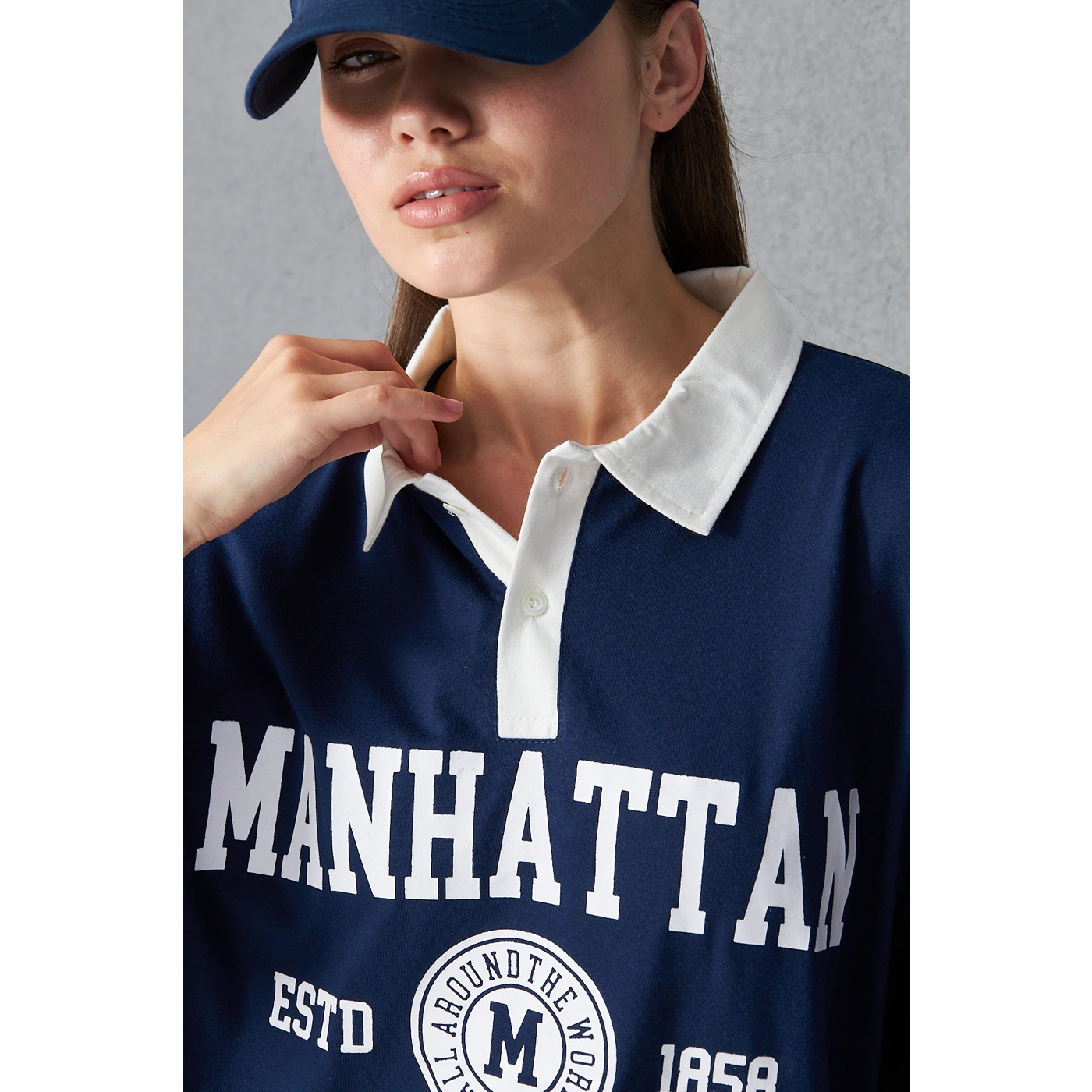 Navy Manhattan Unisex Oversized Polo | Montivo Pakistan