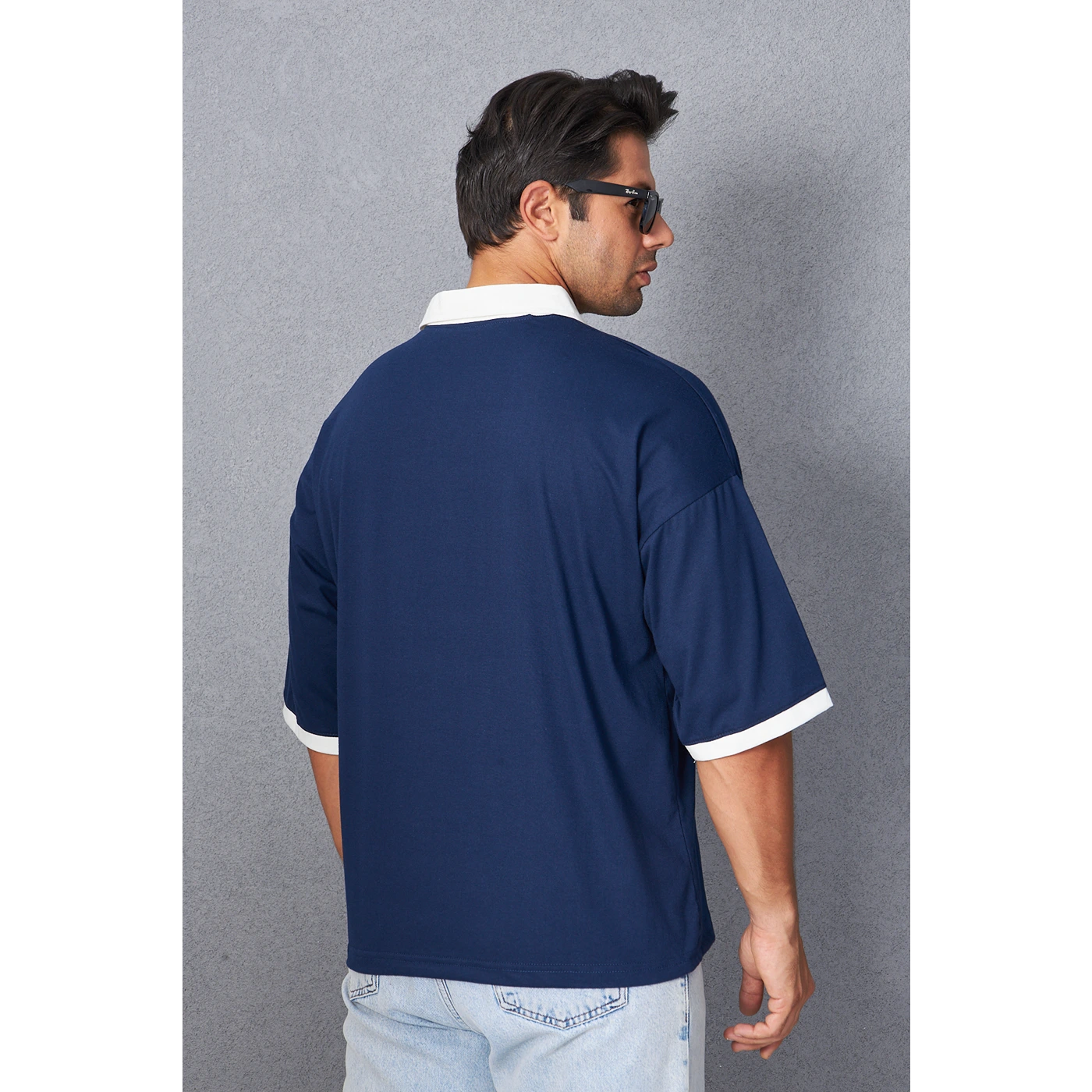 Navy Manhattan Unisex Oversized Polo | Montivo Pakistan