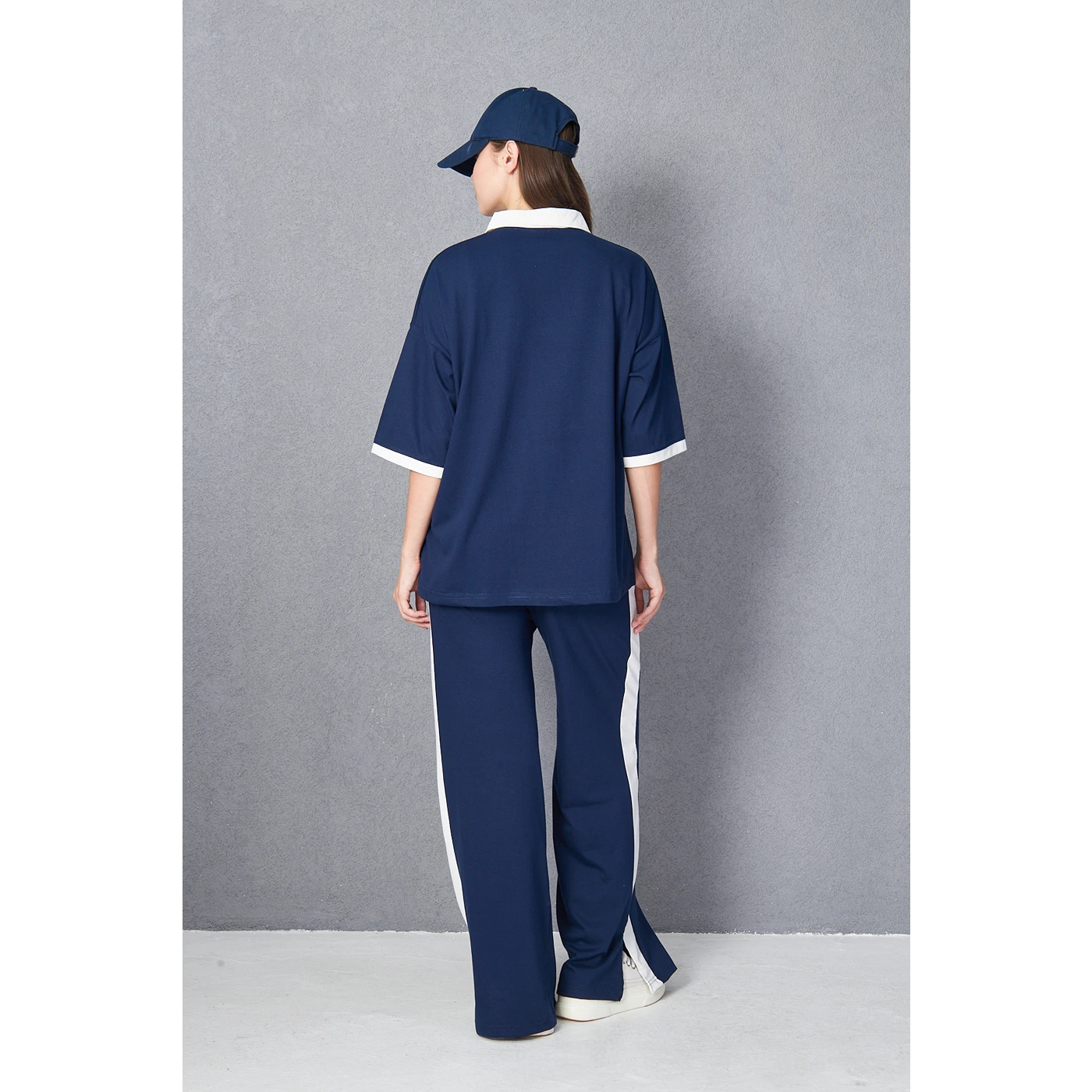 Navy Manhattan Unisex Oversized Polo | Montivo Pakistan