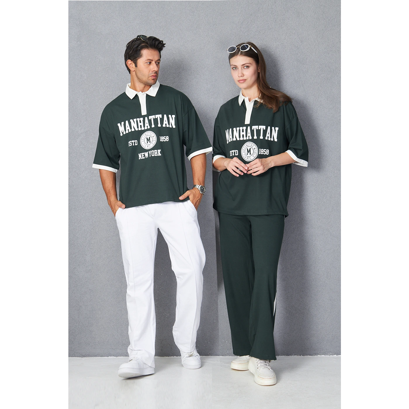 Green Manhattan Unisex Oversized Polo | Montivo Pakistan
