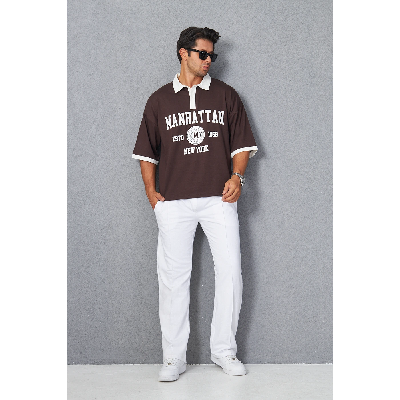 Brown Manhattan Unisex Oversized Polo | Montivo Pakistan