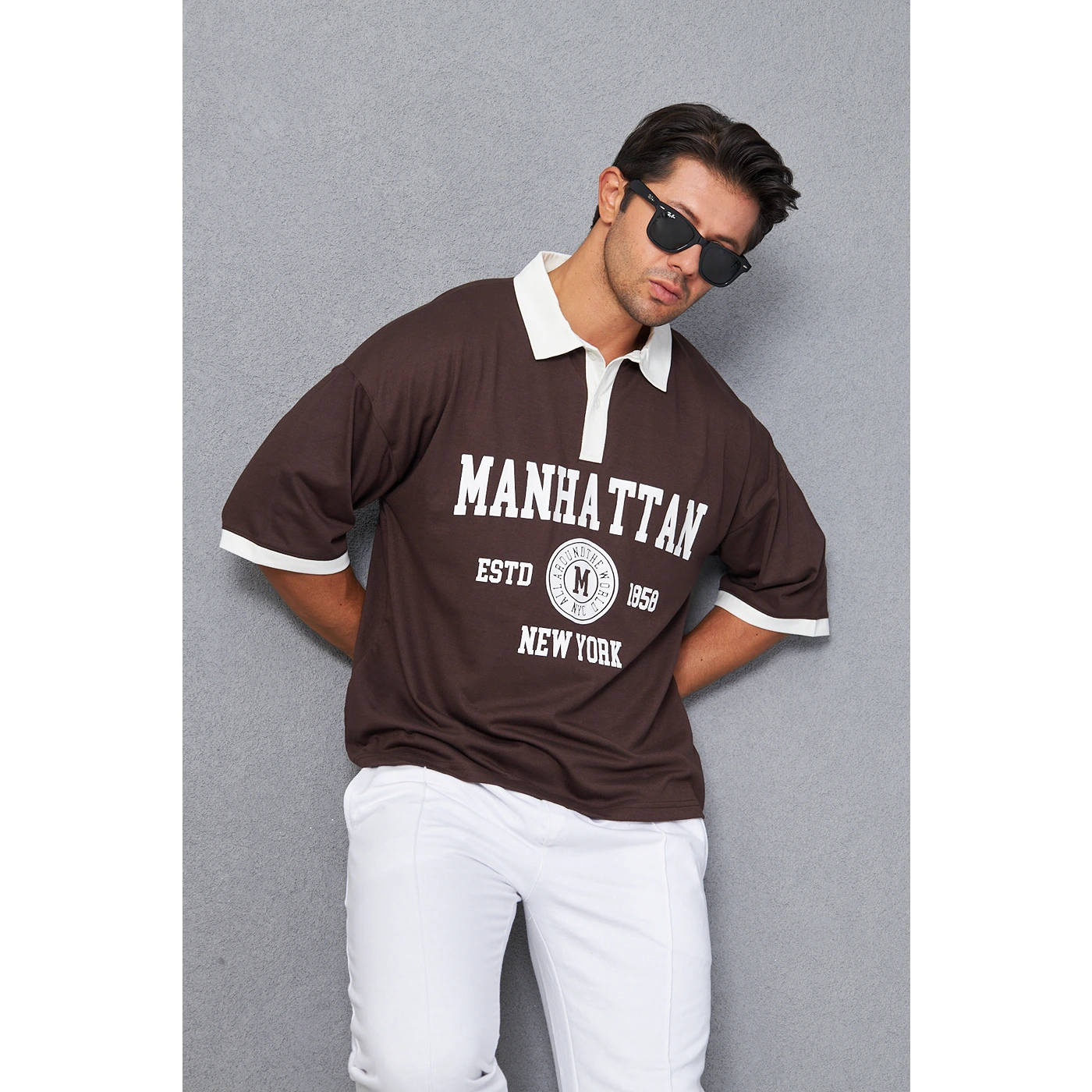 Brown Manhattan Unisex Oversized Polo | Montivo Pakistan