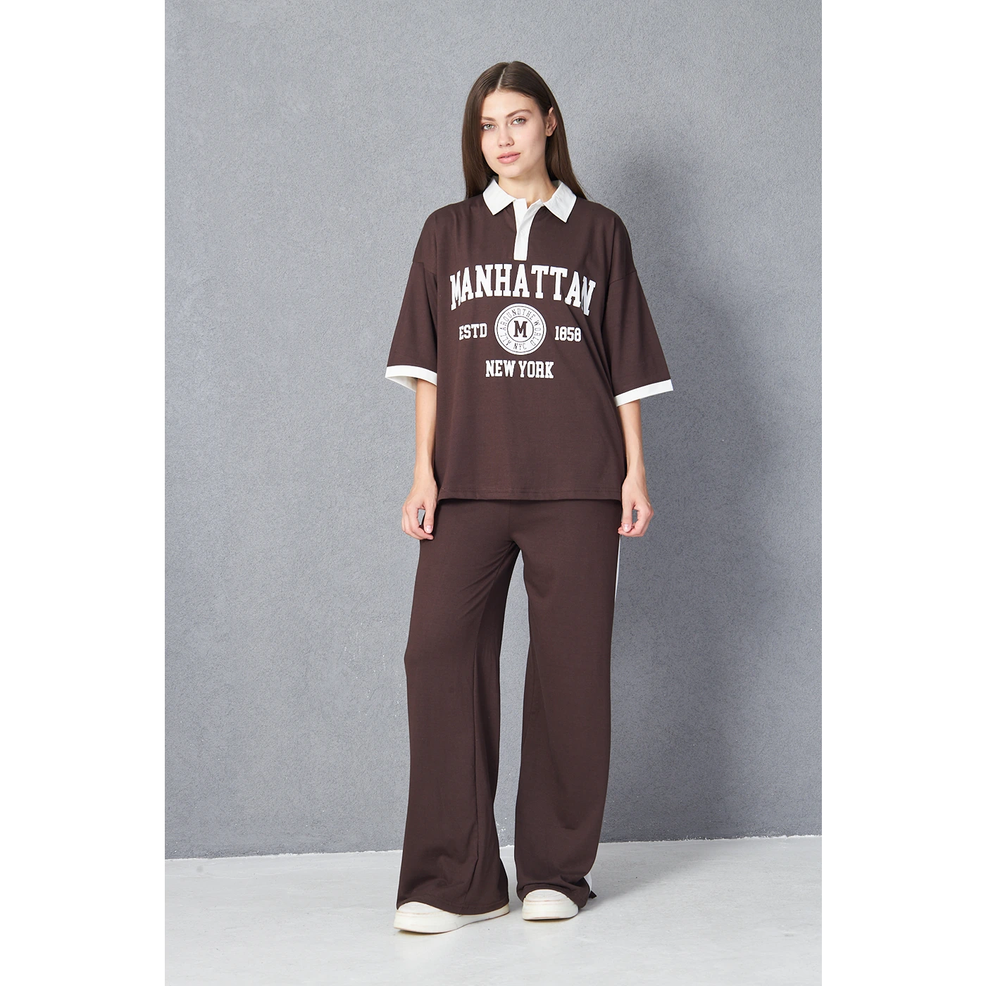 Brown Manhattan Unisex Oversized Polo | Montivo Pakistan