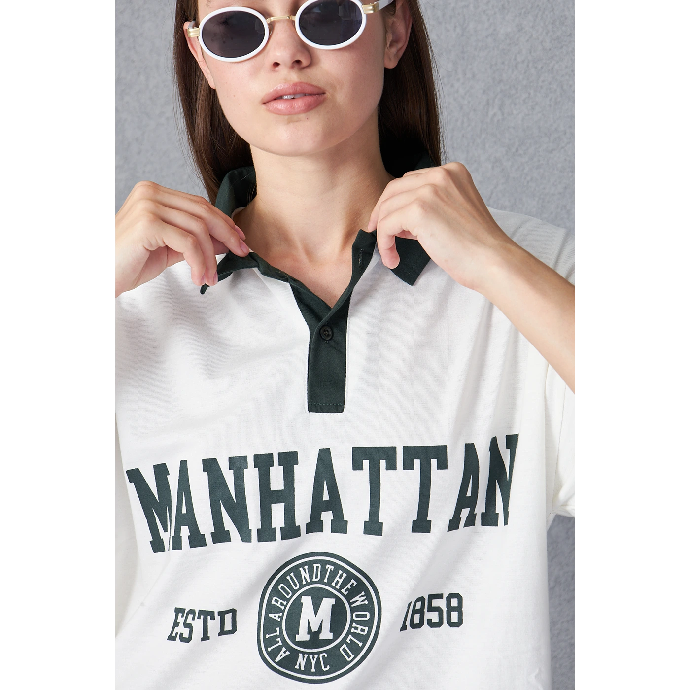 White Manhattan Unisex Oversized Polo | Montivo Pakistan