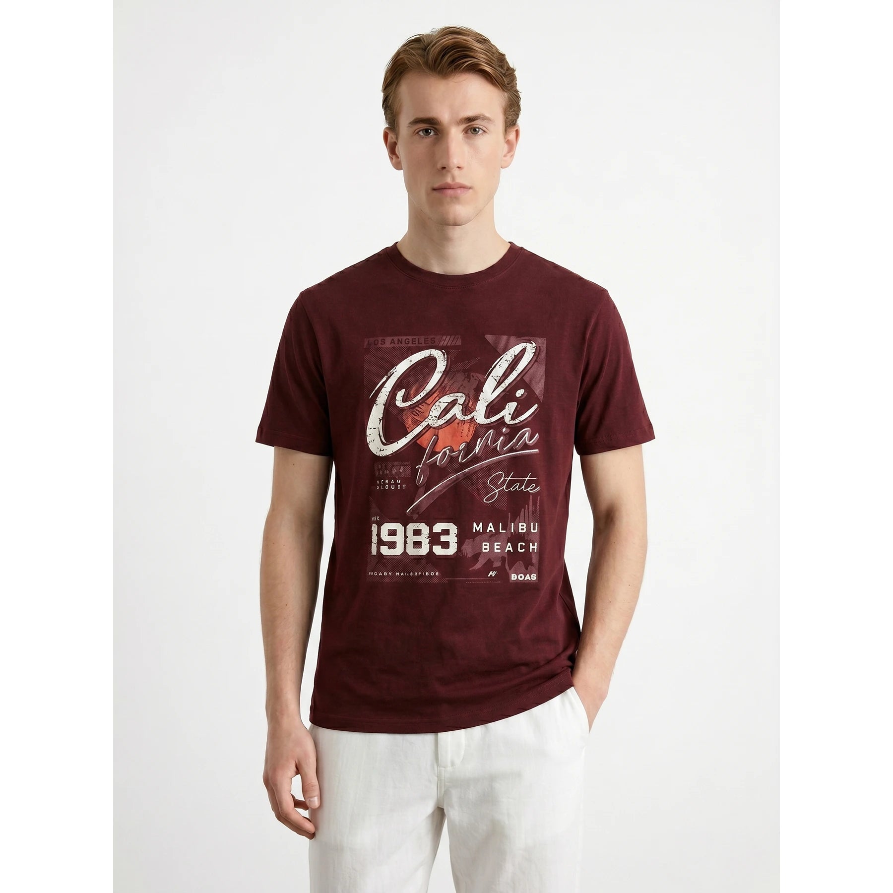 PMK Deep Red Graphic Regular Fit Tshirt | Montivo Pakistan