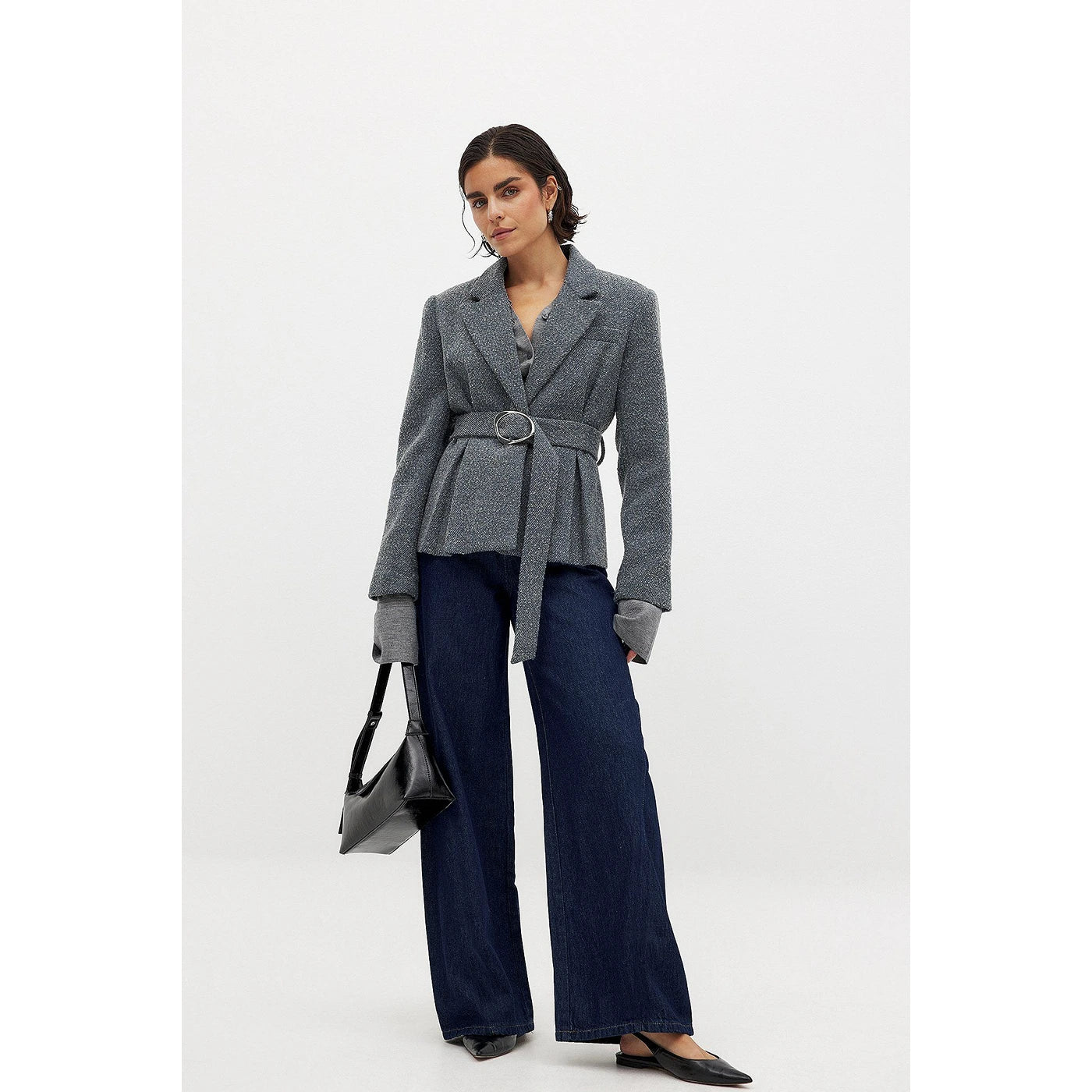 Dark Blue Wide Leg Jeans | Montivo Pakistan