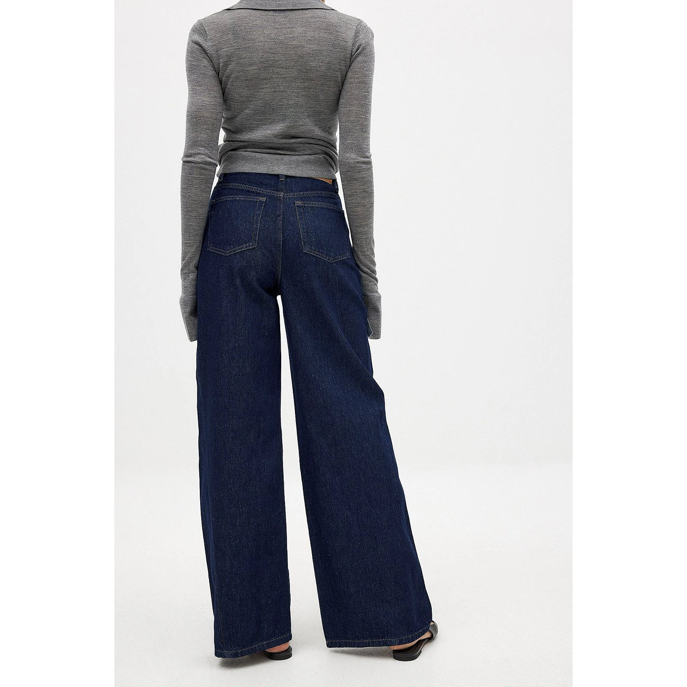 Dark Blue Wide Leg Jeans | Montivo Pakistan