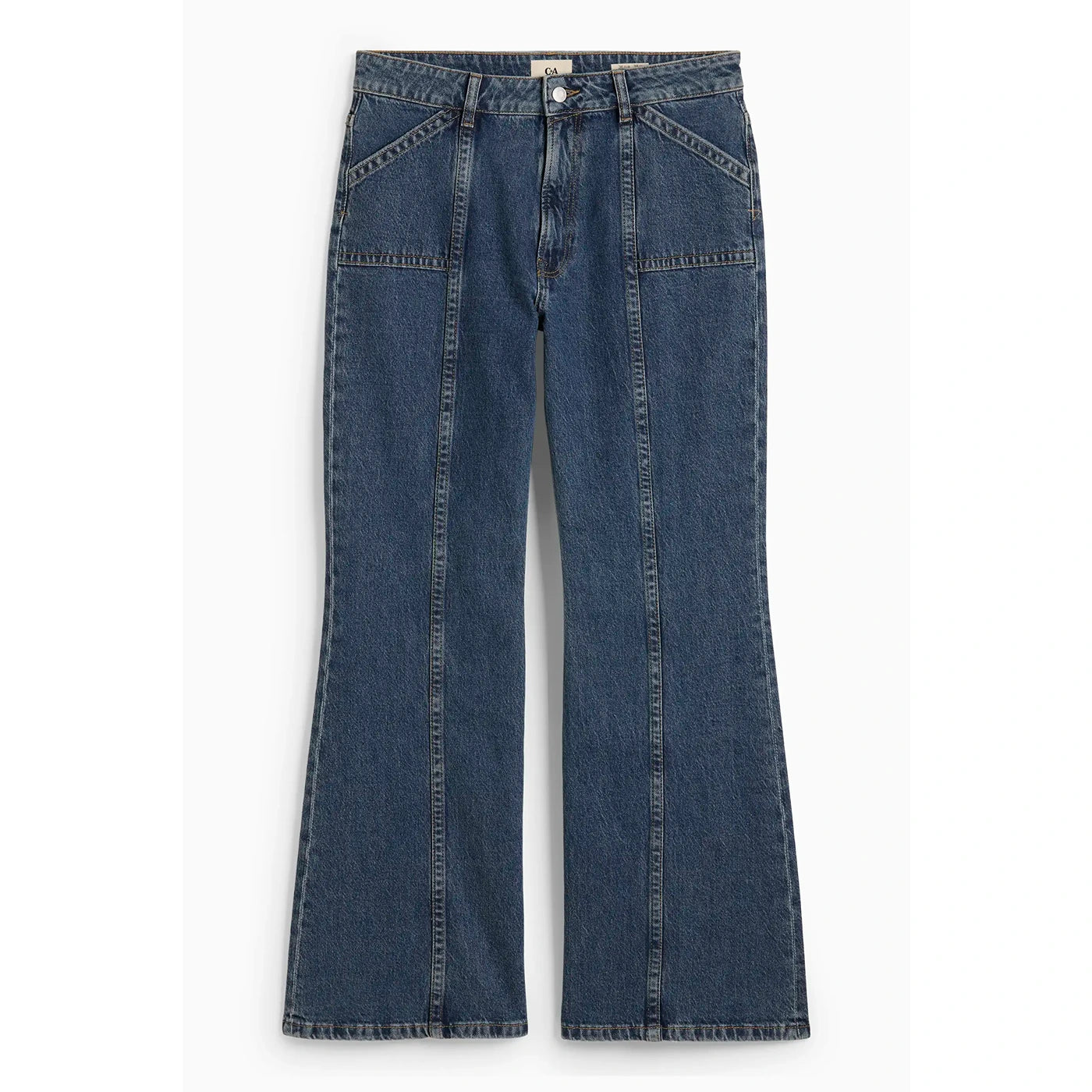 Dark Blue Wide Flare Jeans | Montivo Pakistan