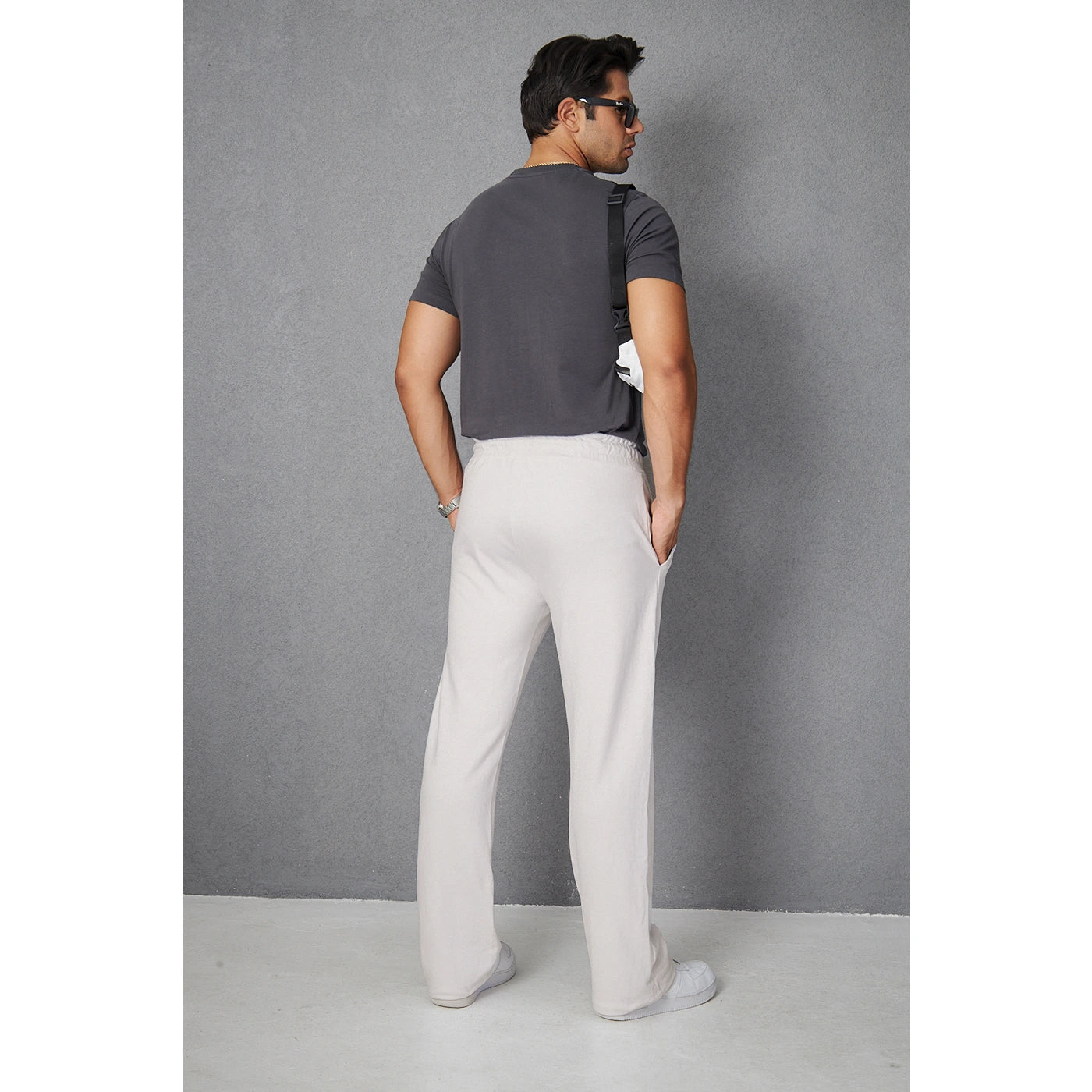 White Front Seam Baggy Trousers | Montivo Pakistan
