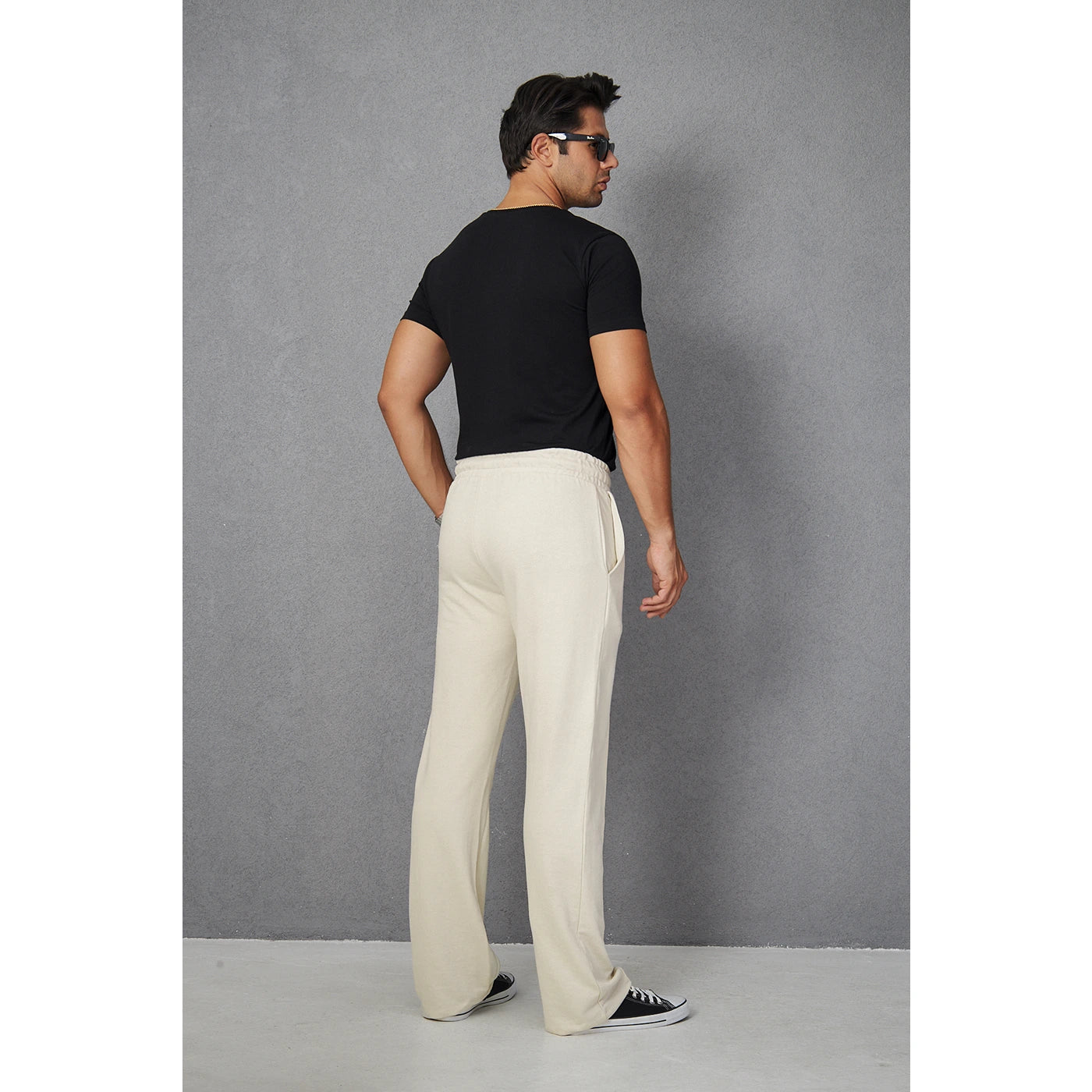 Beige Front Seam Baggy Trousers | Montivo Pakistan