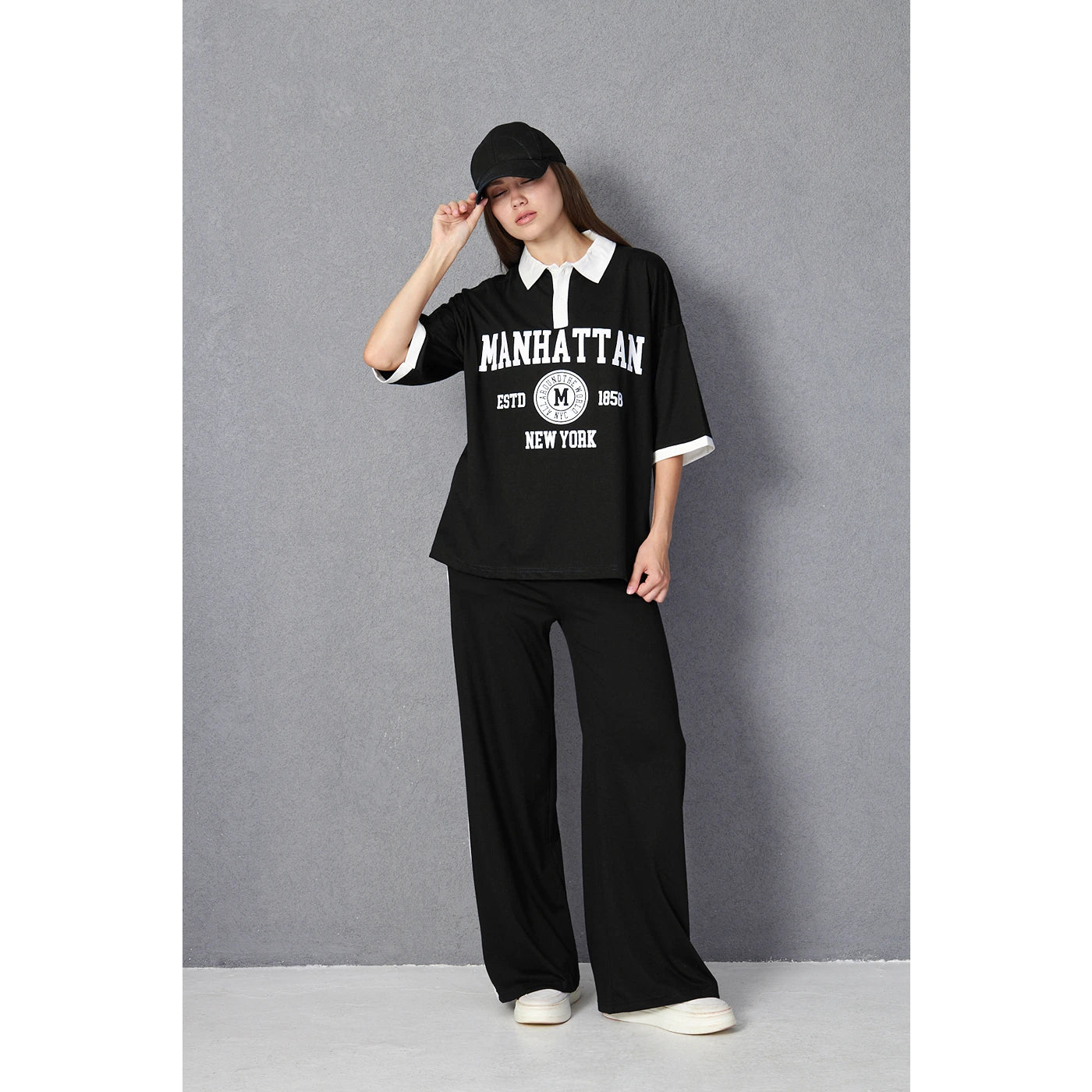 Black Side Panel Split Hem Trousers | Montivo Pakistan