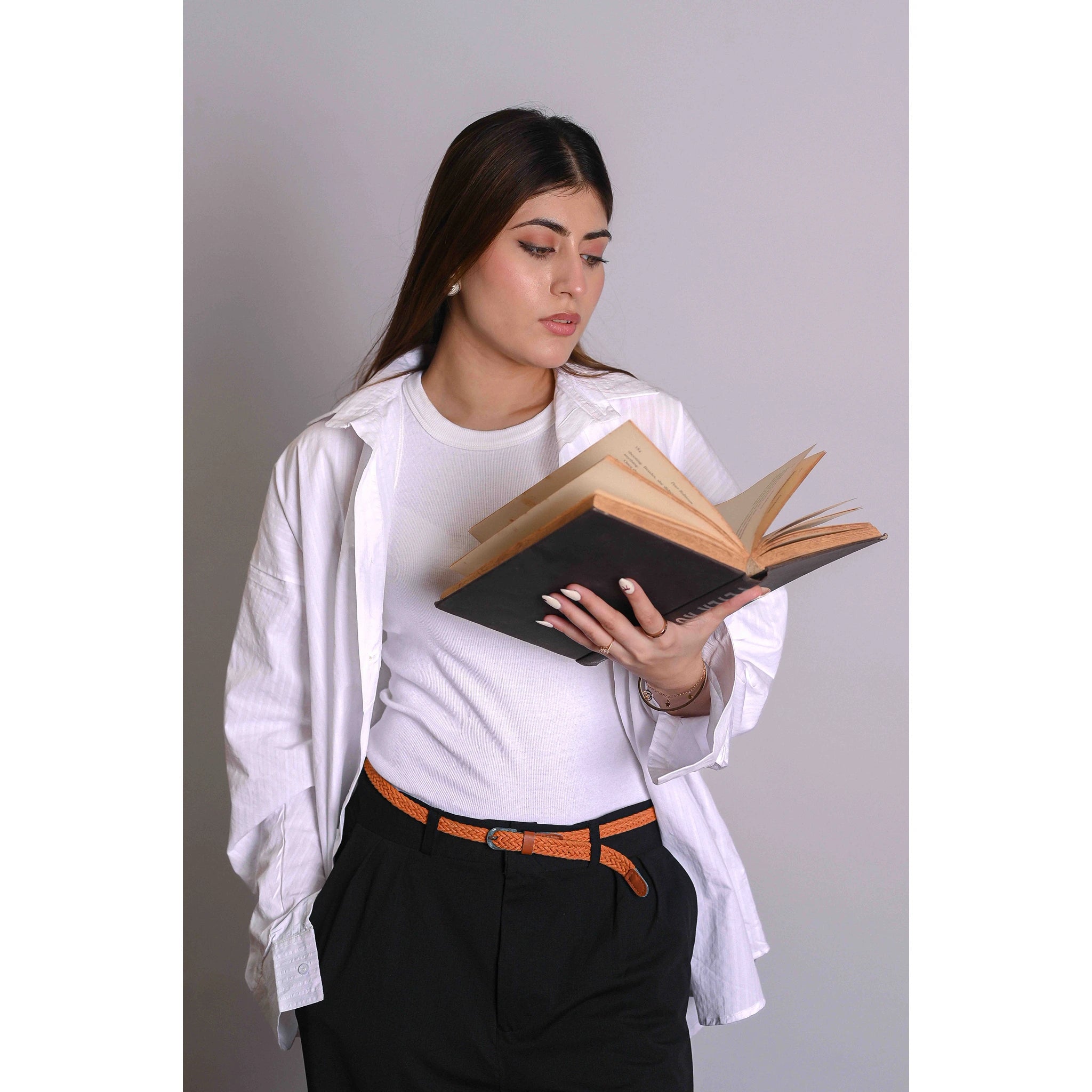 White Textured Oversized Shirt | Montivo Pakistan