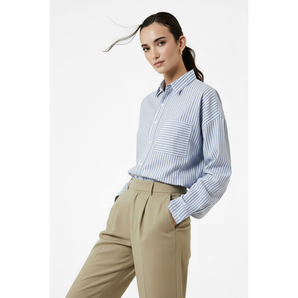 Blue Stripes Oversized Shirt | Montivo Pakistan