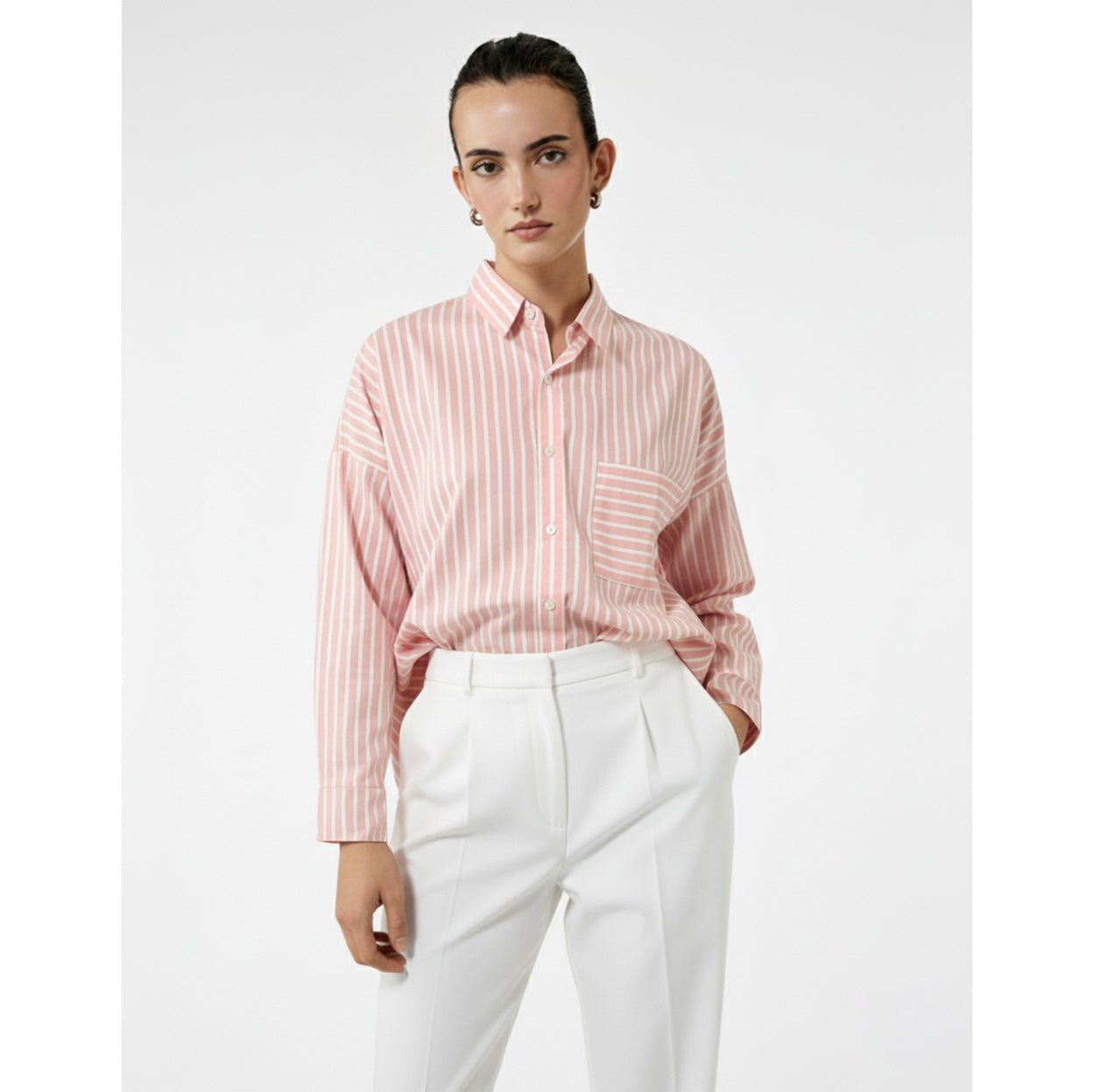 Pink Stripes Oversized Shirt | Montivo Pakistan