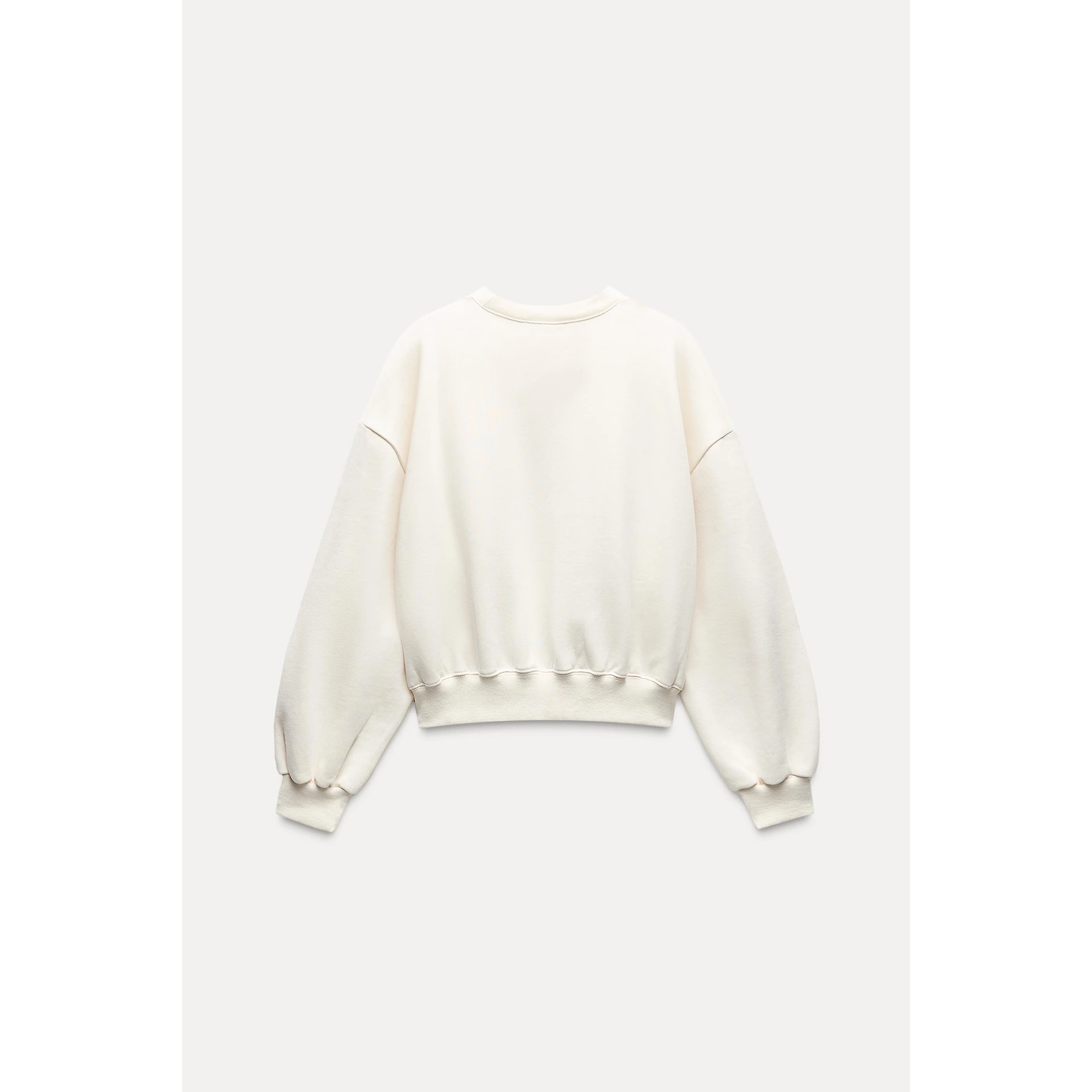 Off-White Puff Sleeves Oversized Sweatshirt | Montivo Pakistan