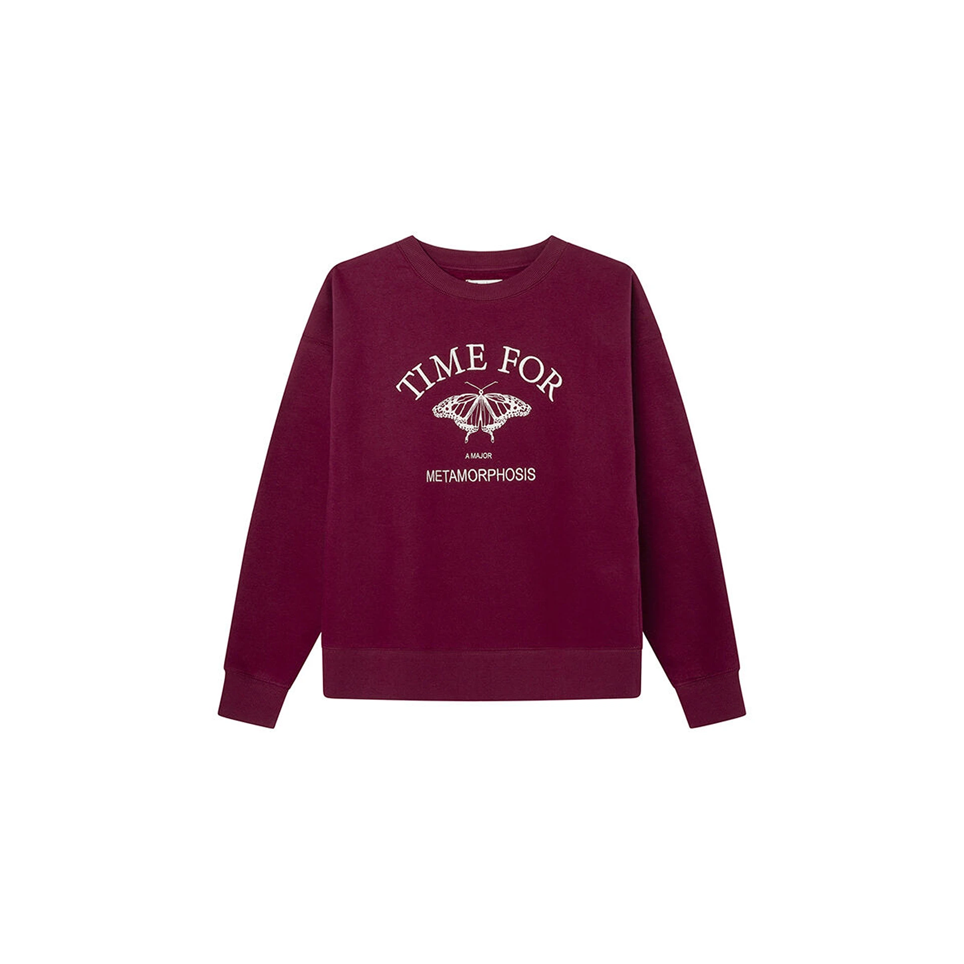 Time For Burgundy Oversized Sweatshirt | Montivo Pakistan