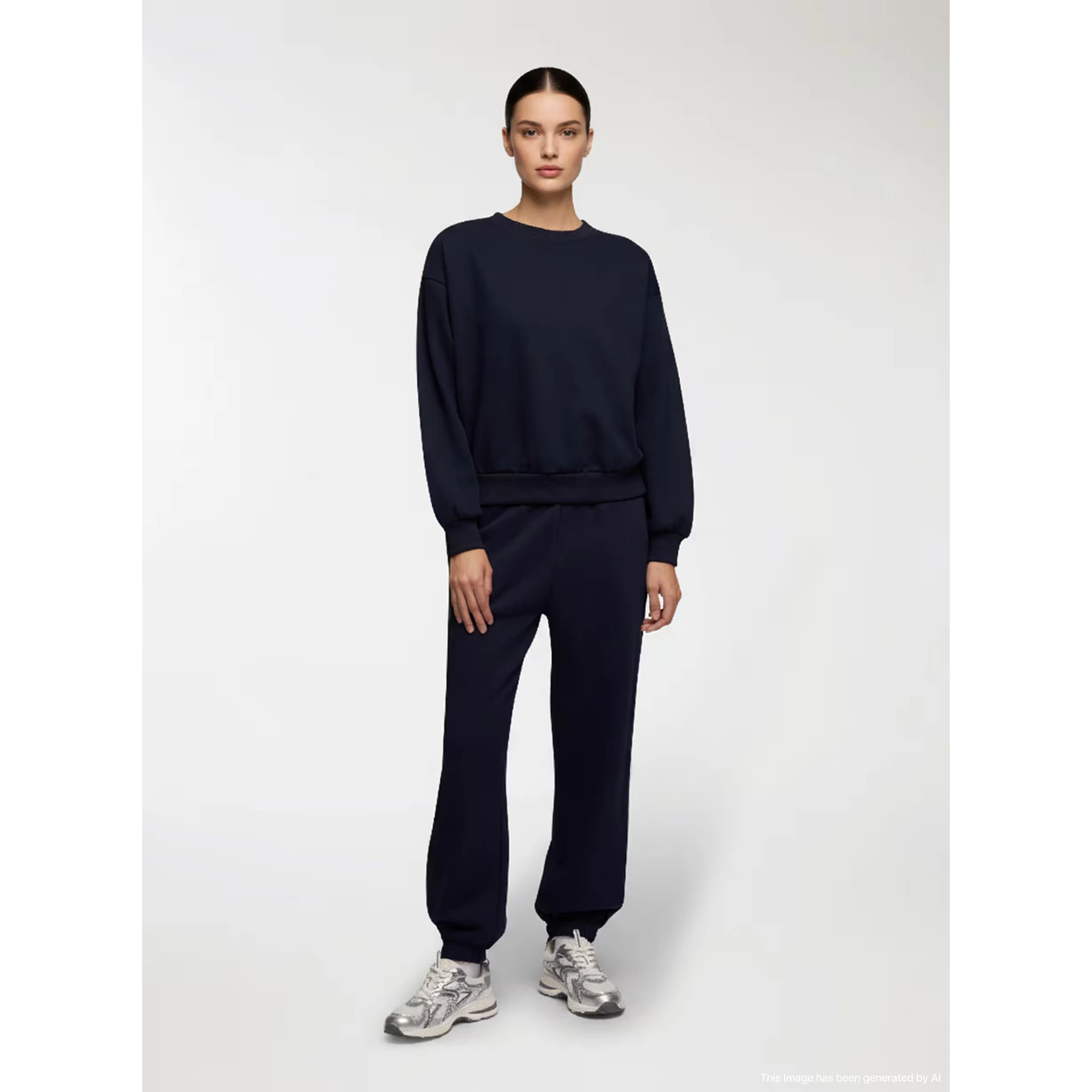 Navy Oversized Basic Sweatshirt | Montivo Pakistan