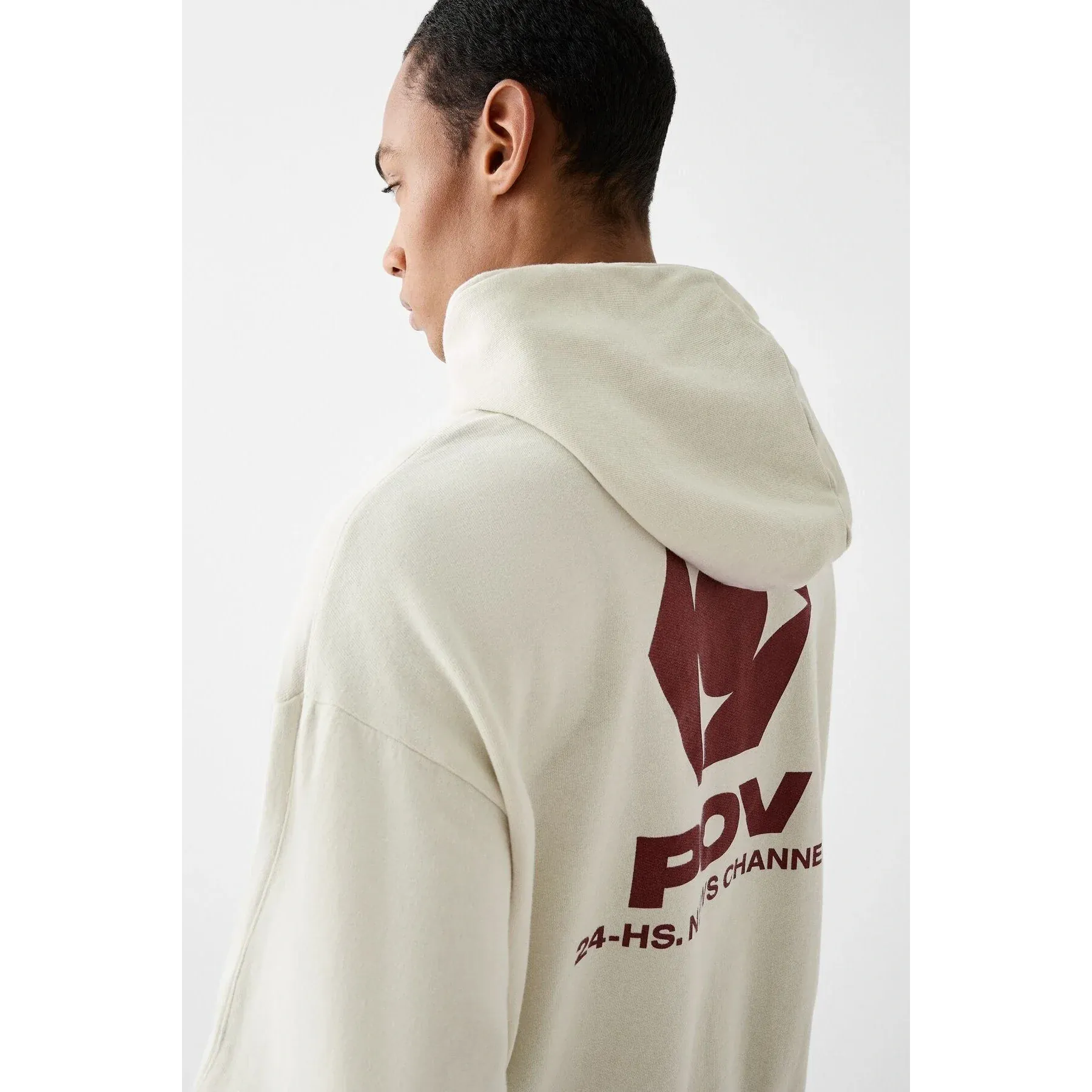 Off-White Printed Zipper Hoodie | Montivo Pakistan