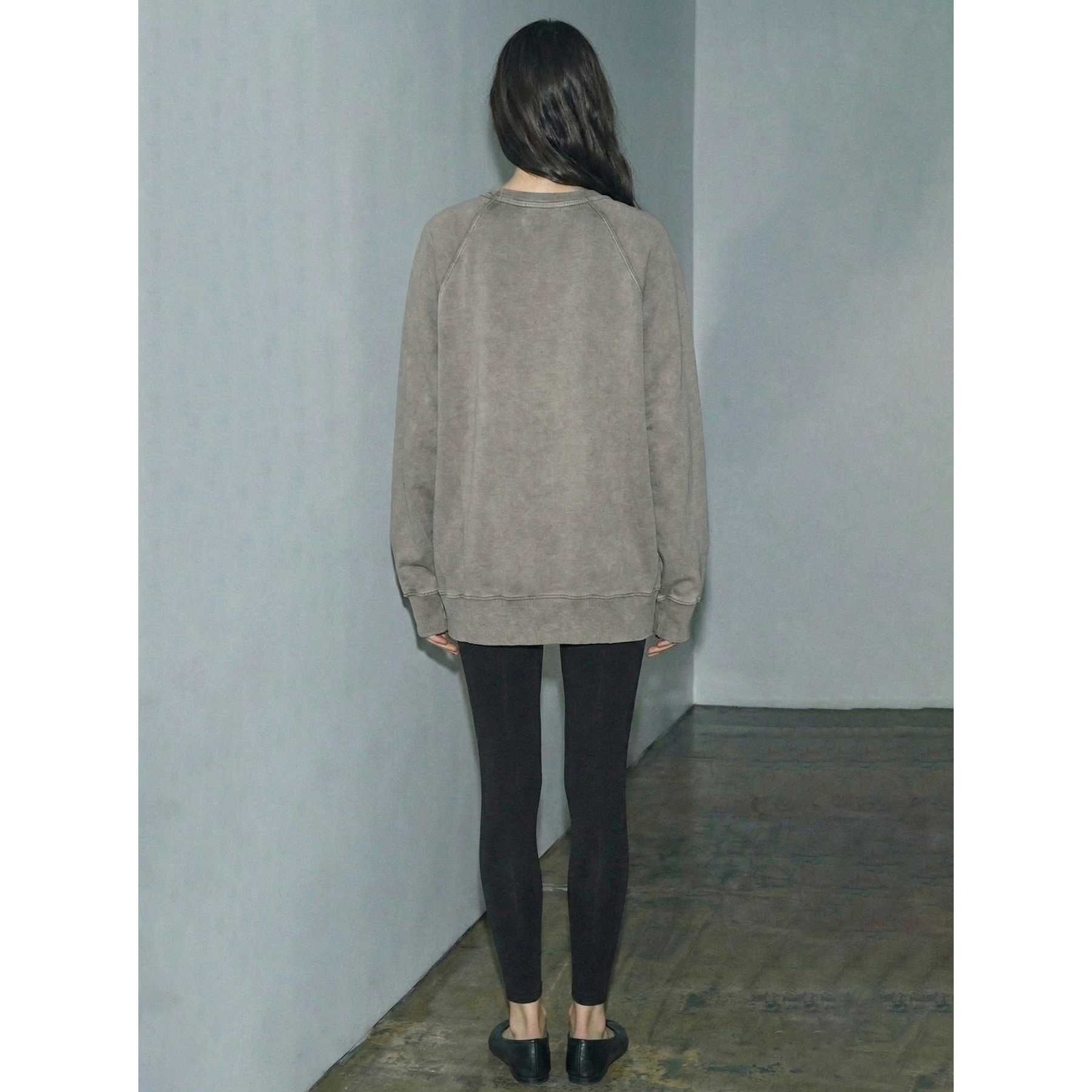 Grey Washed Effect Long Sweatshirt | Montivo Pakistan