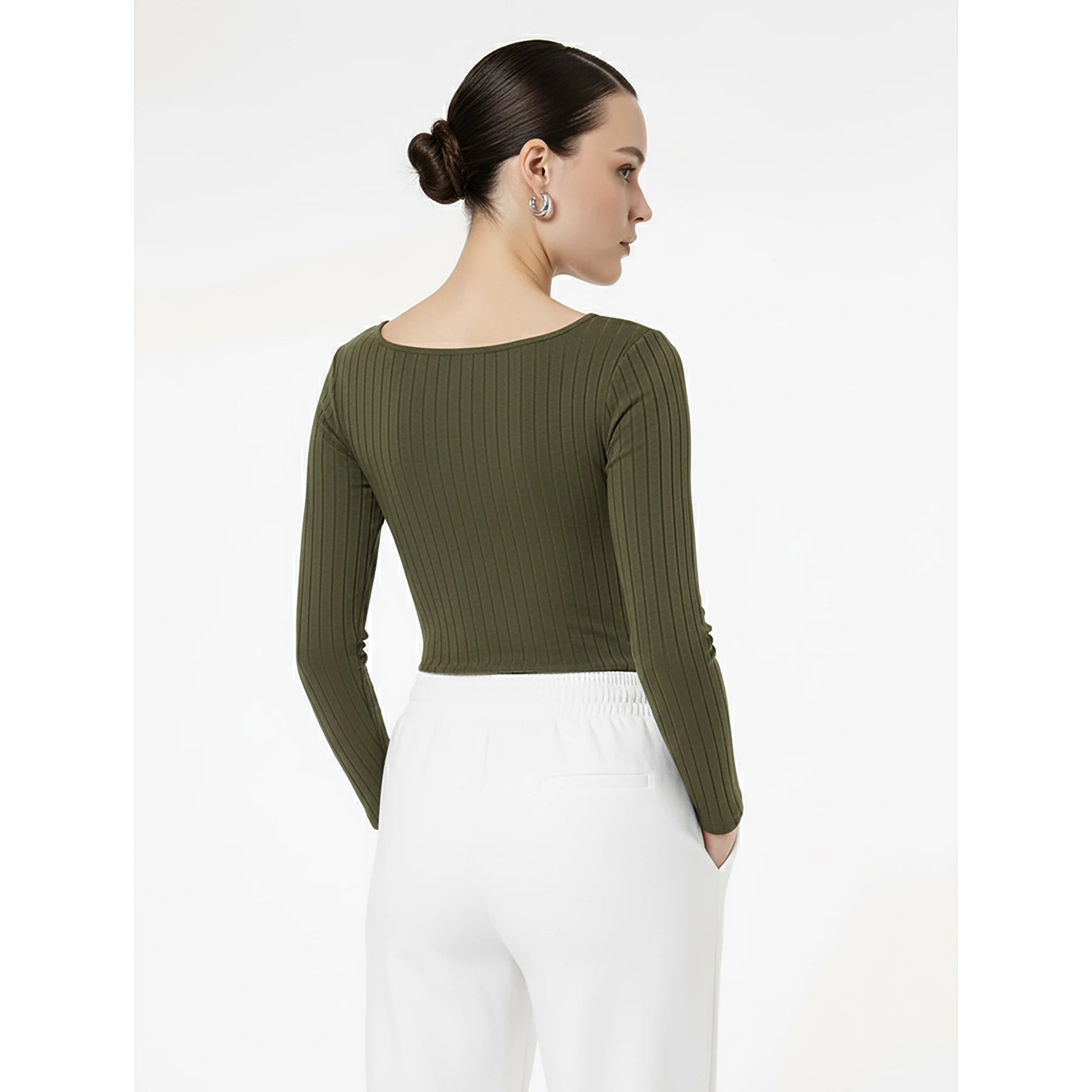 Green Drop Needle Square Neck Top | Montivo Pakistan