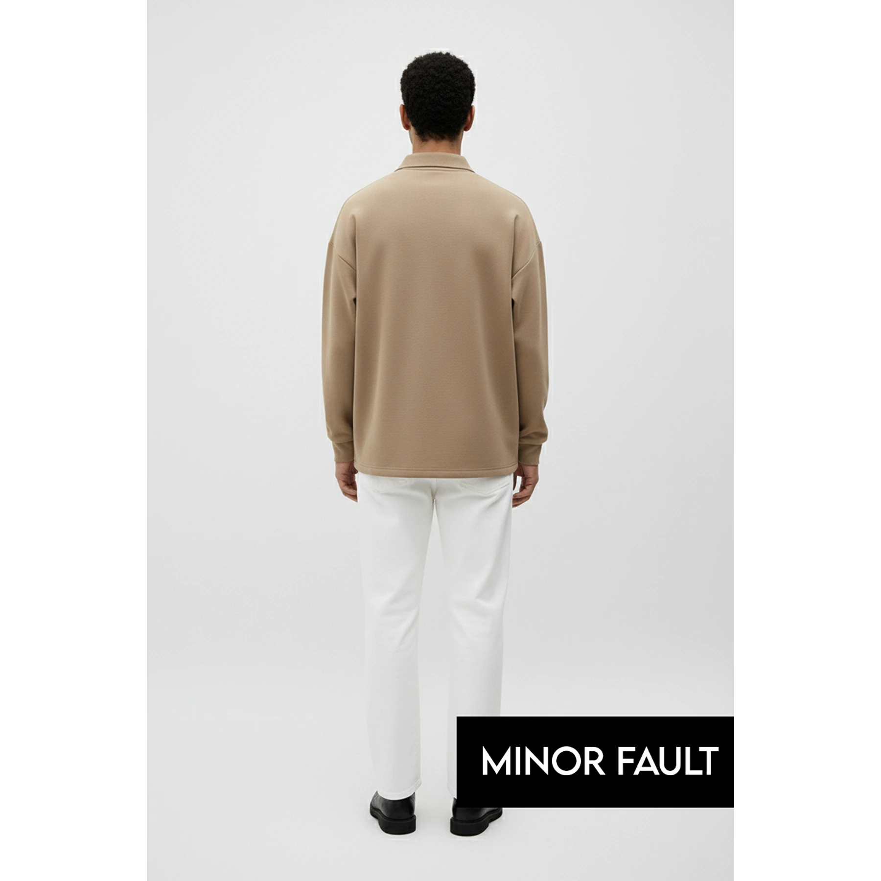 (Minor Fault) Coffee Jhonny Collar Oversized Sweatshirt | Montivo Pakistan