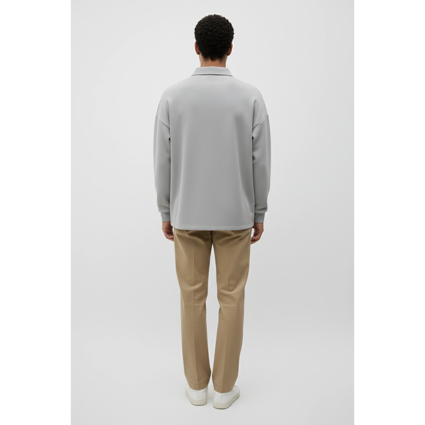 Steel Grey Jhonny Collar Oversized Sweatshirt | Montivo Pakistan