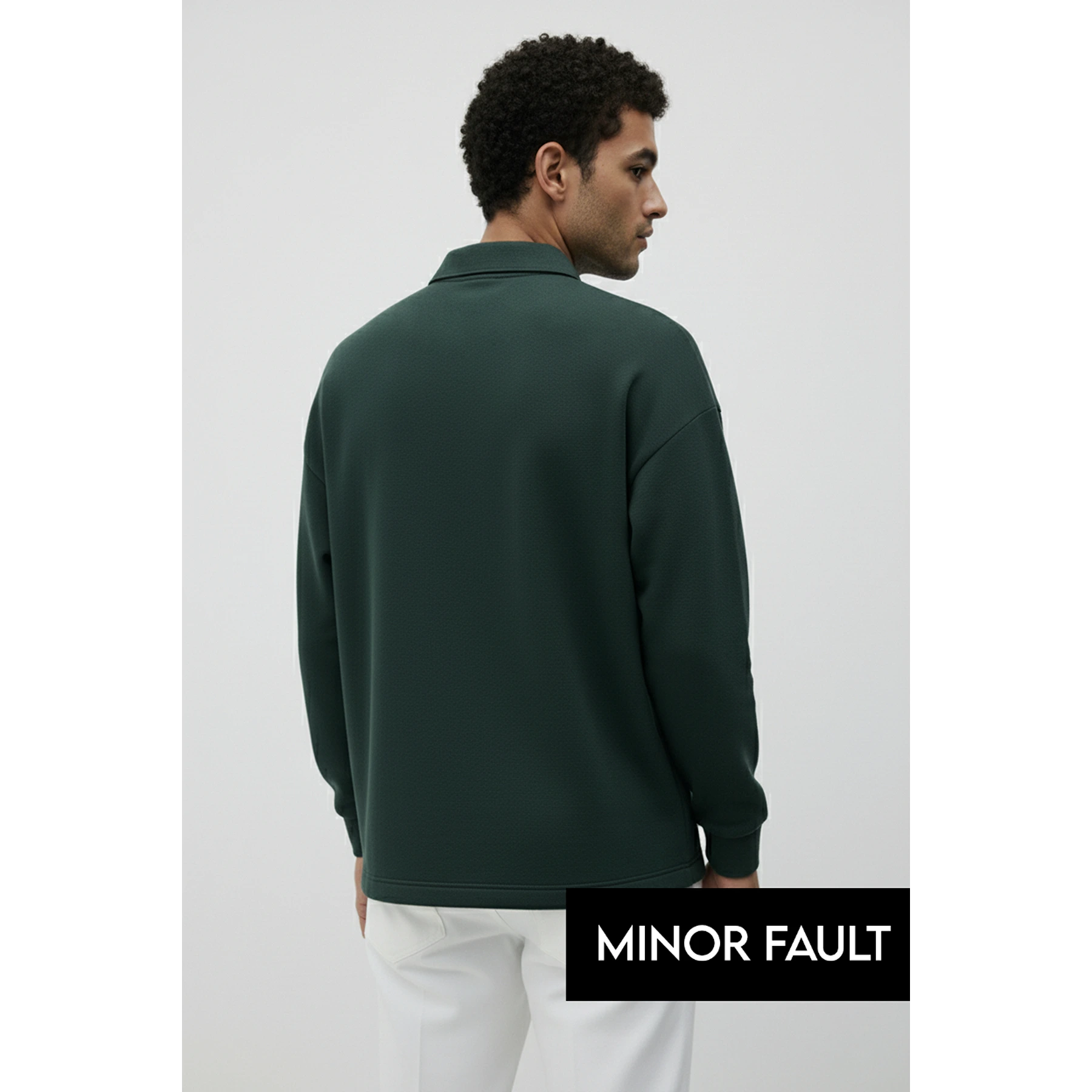 (Minor Fault) Green Jhonny Collar Oversized Sweatshirt | Montivo Pakistan