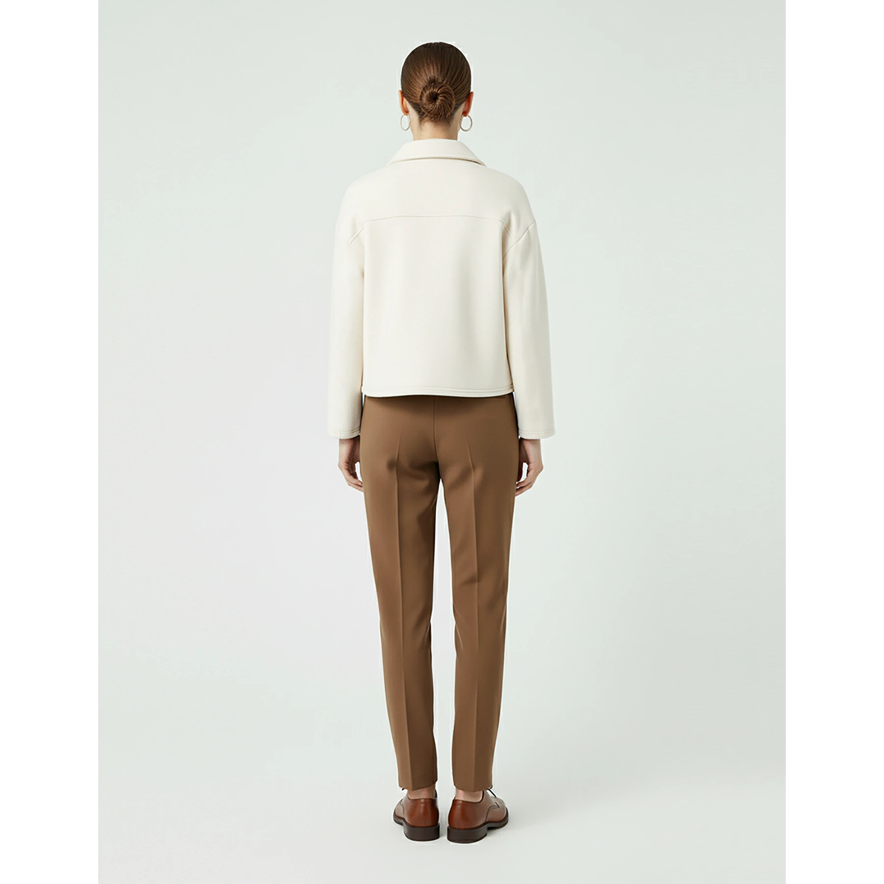 Cream Button Down Coat Jacket | Montivo Pakistan