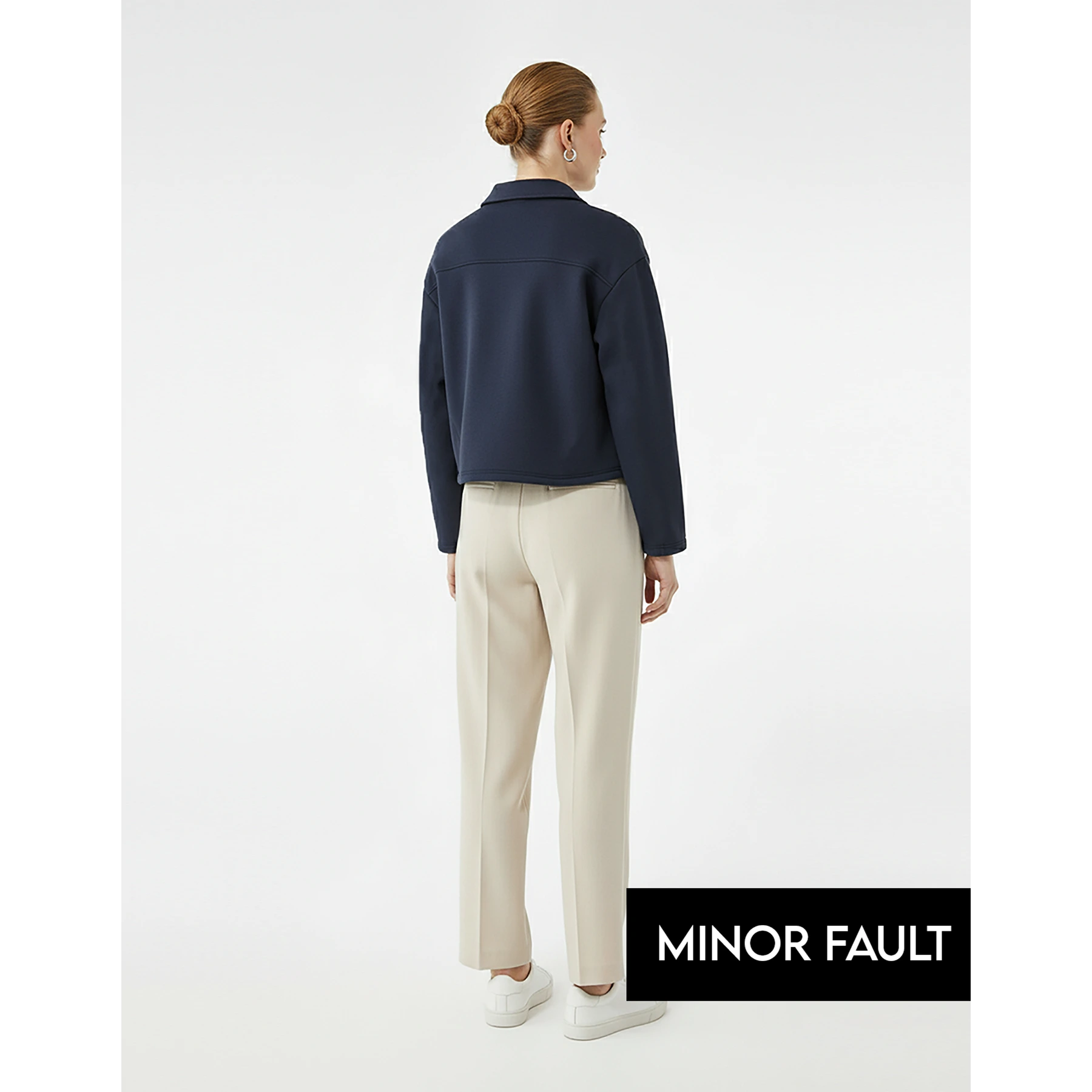 (Minor Fault) Navy Button Down Coat Jacket | Montivo Pakistan