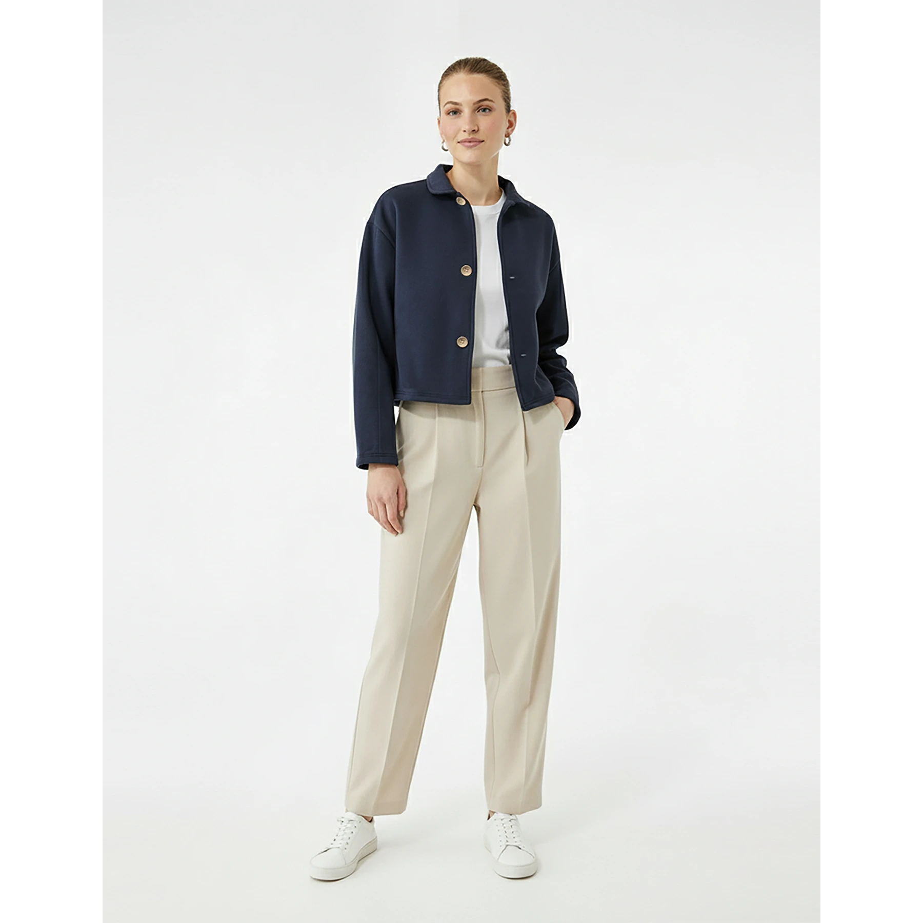 Navy Button Down Coat Jacket | Montivo Pakistan