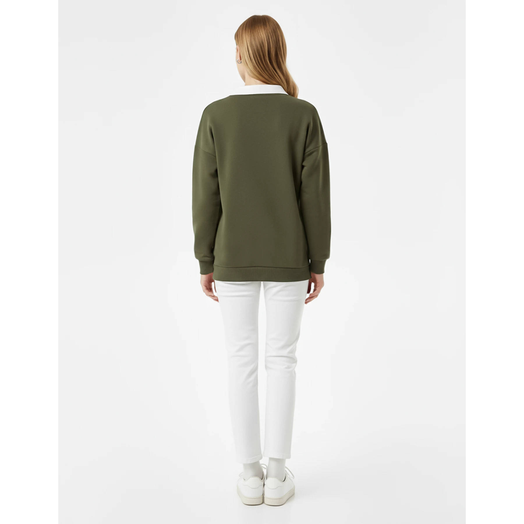 Green Printed Collar Sweatshirt | Montivo Pakistan