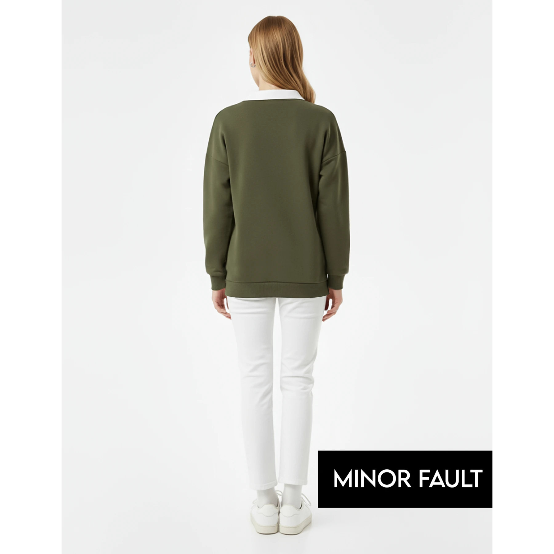 (Minor Fault) Green Printed Collar Sweatshirt | Montivo Pakistan