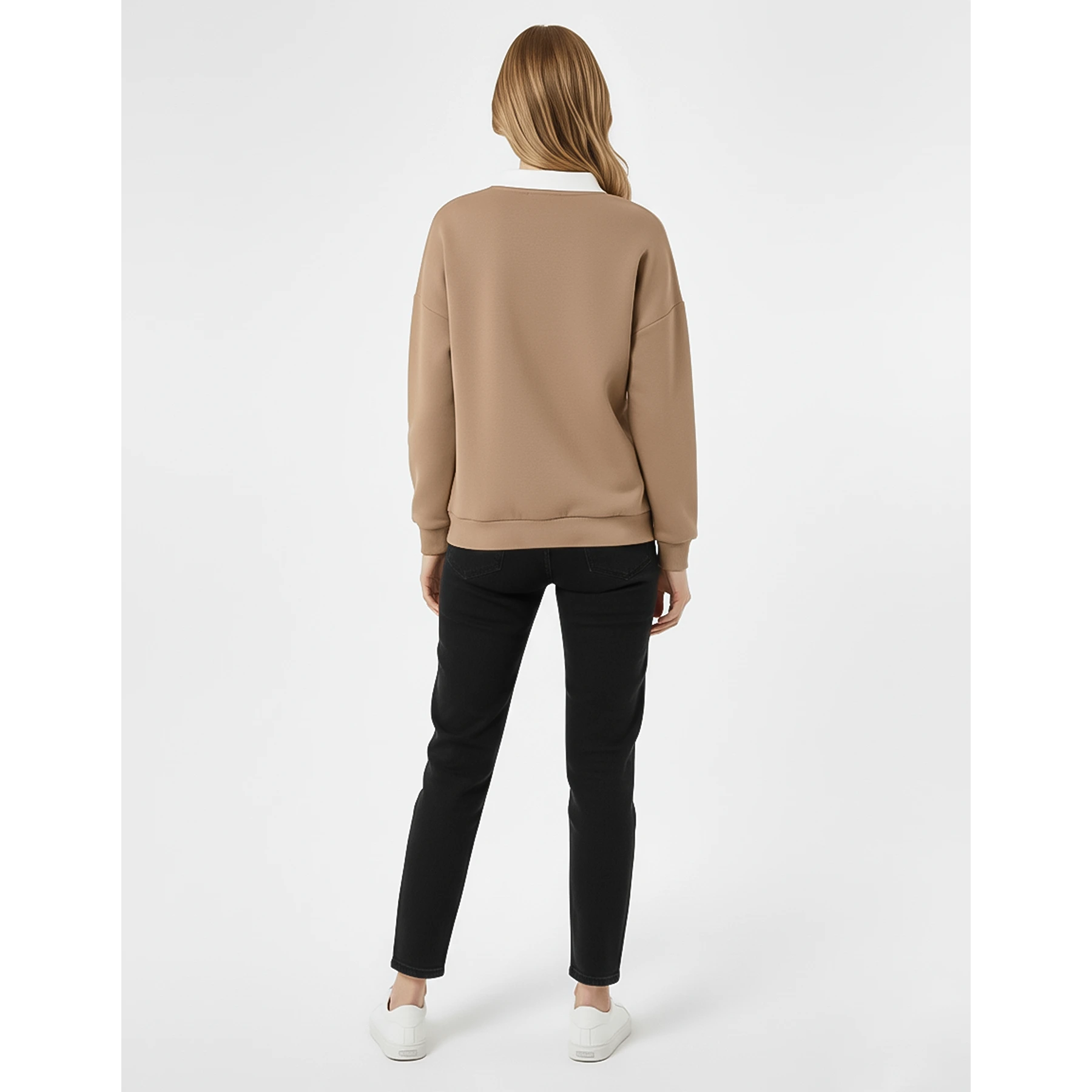 Coffee Printed Collar Sweatshirt | Montivo Pakistan