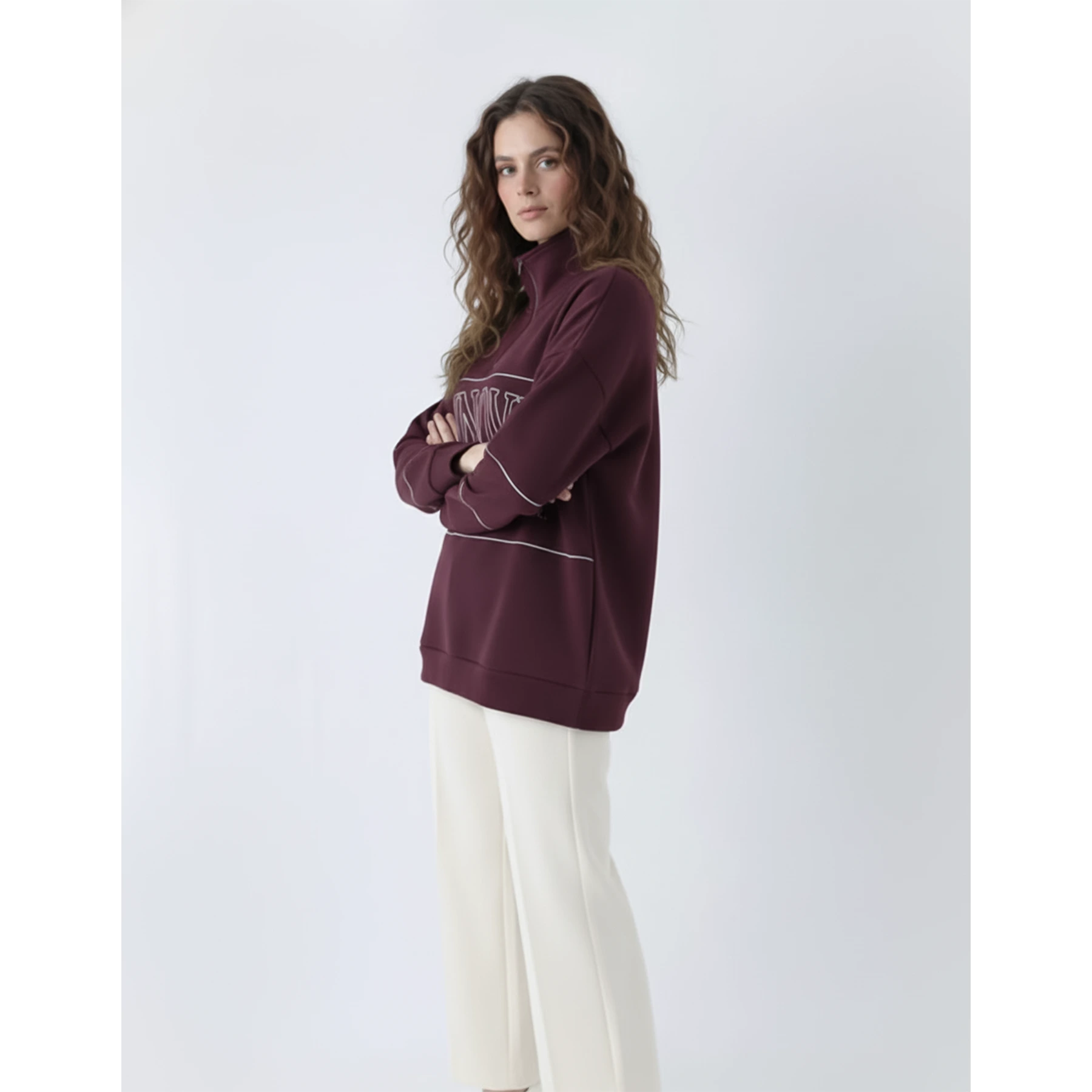 Maroon Hannover Quarter Zipper Sweatshirt | Montivo Pakistan