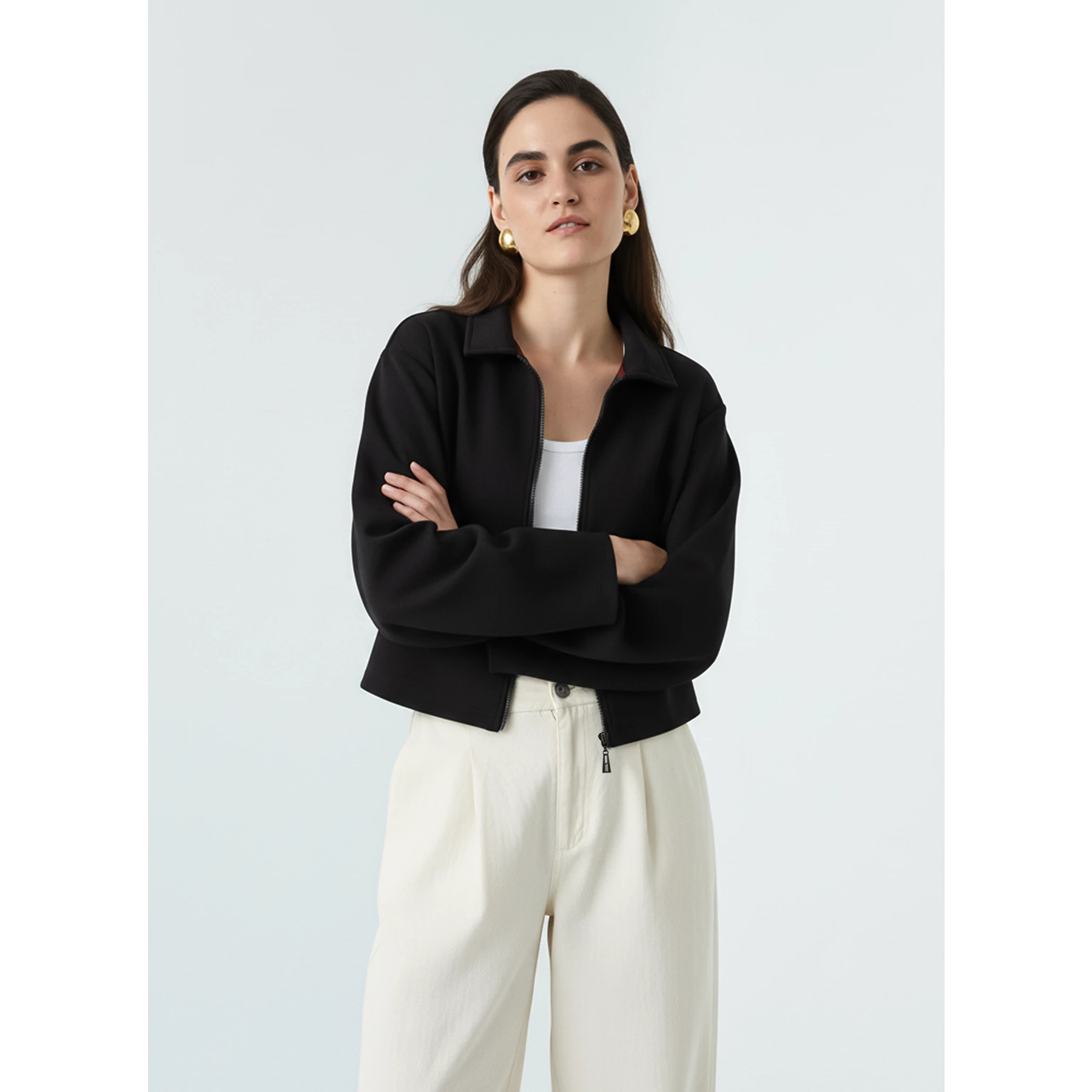 Black Zipper Coat Jacket | Montivo Pakistan