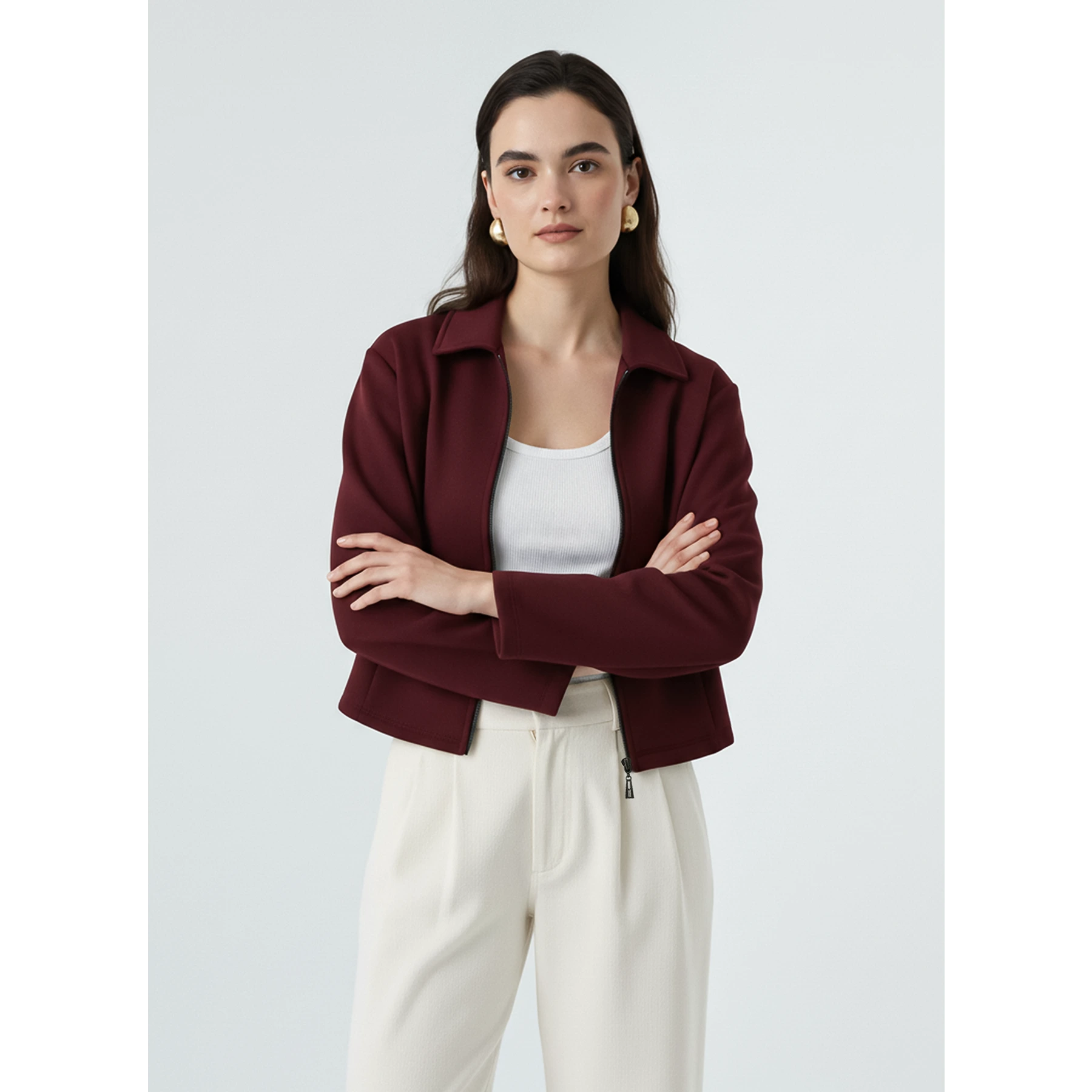 Maroon Zipper Coat Jacket | Montivo Pakistan