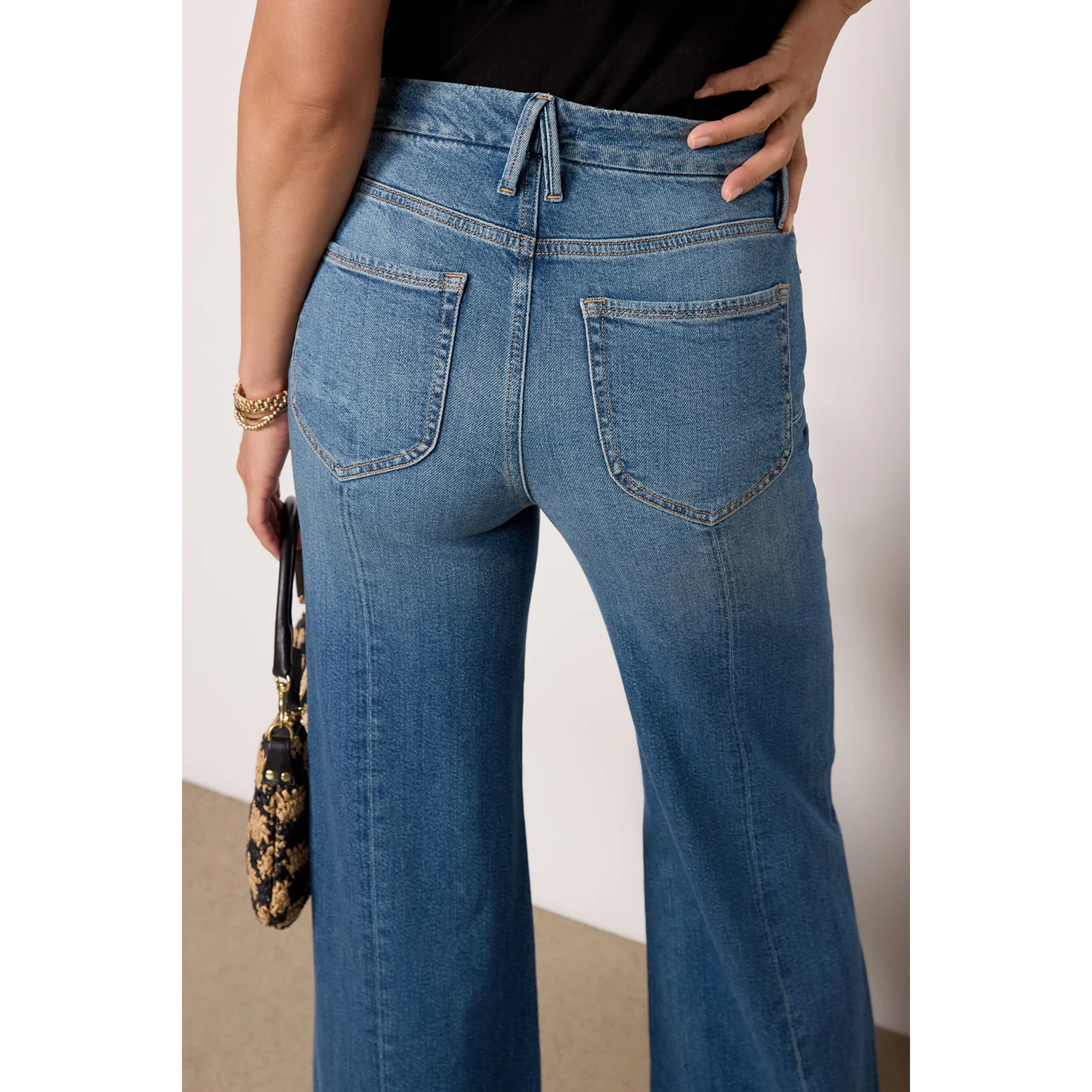 Palazzo Wide Leg Seamed Jeans | Montivo Pakistan