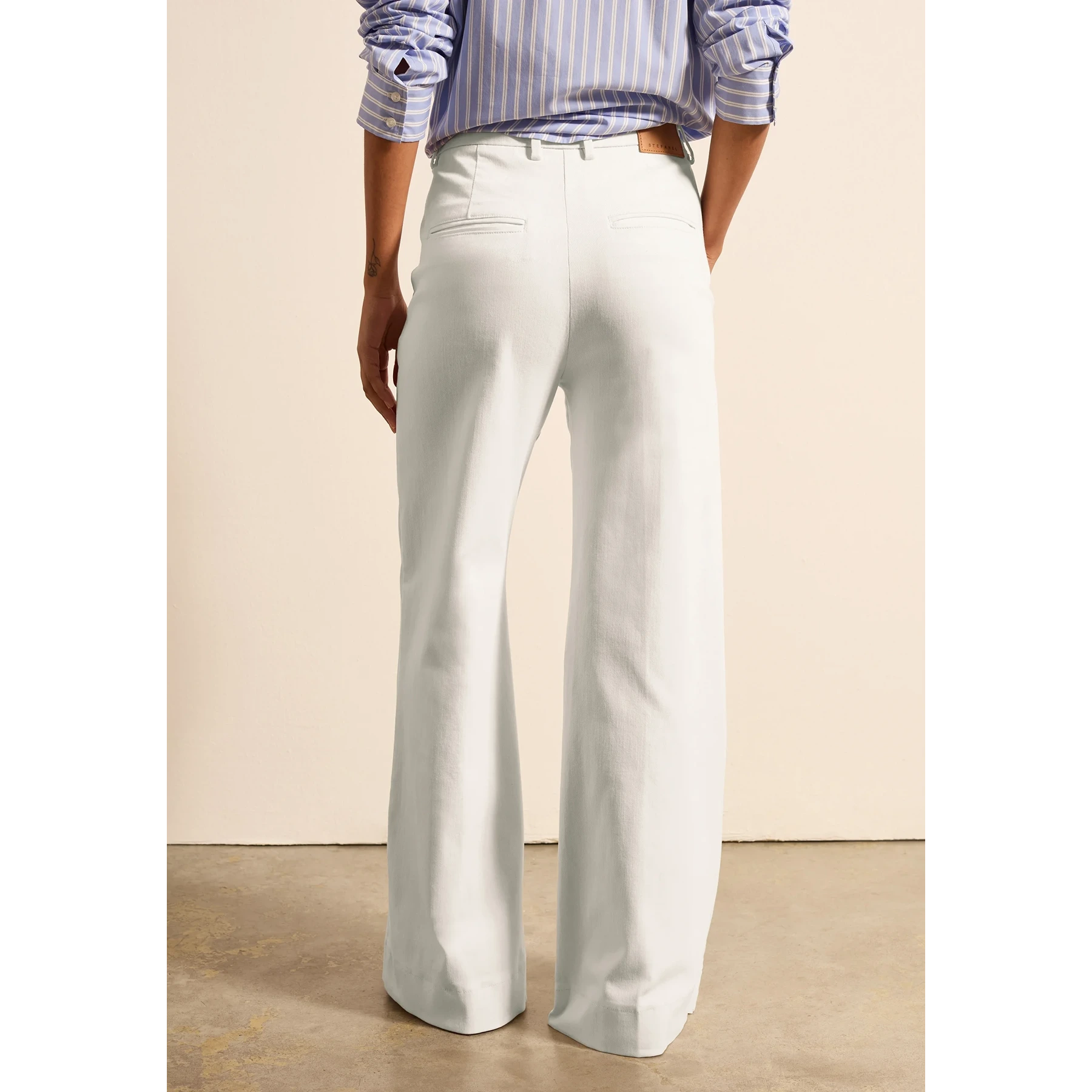 White Palazzo Flared Wide Leg Jeans | Montivo Pakistan