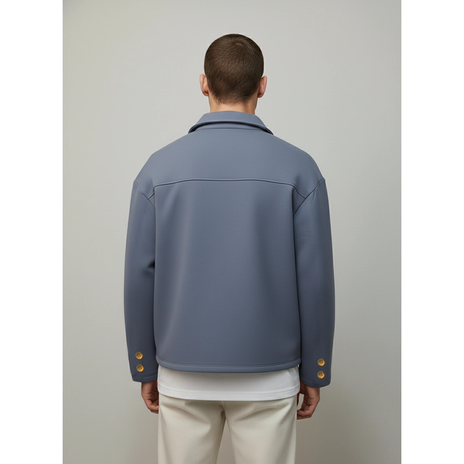 Blue Button Down Coat | Montivo Pakistan