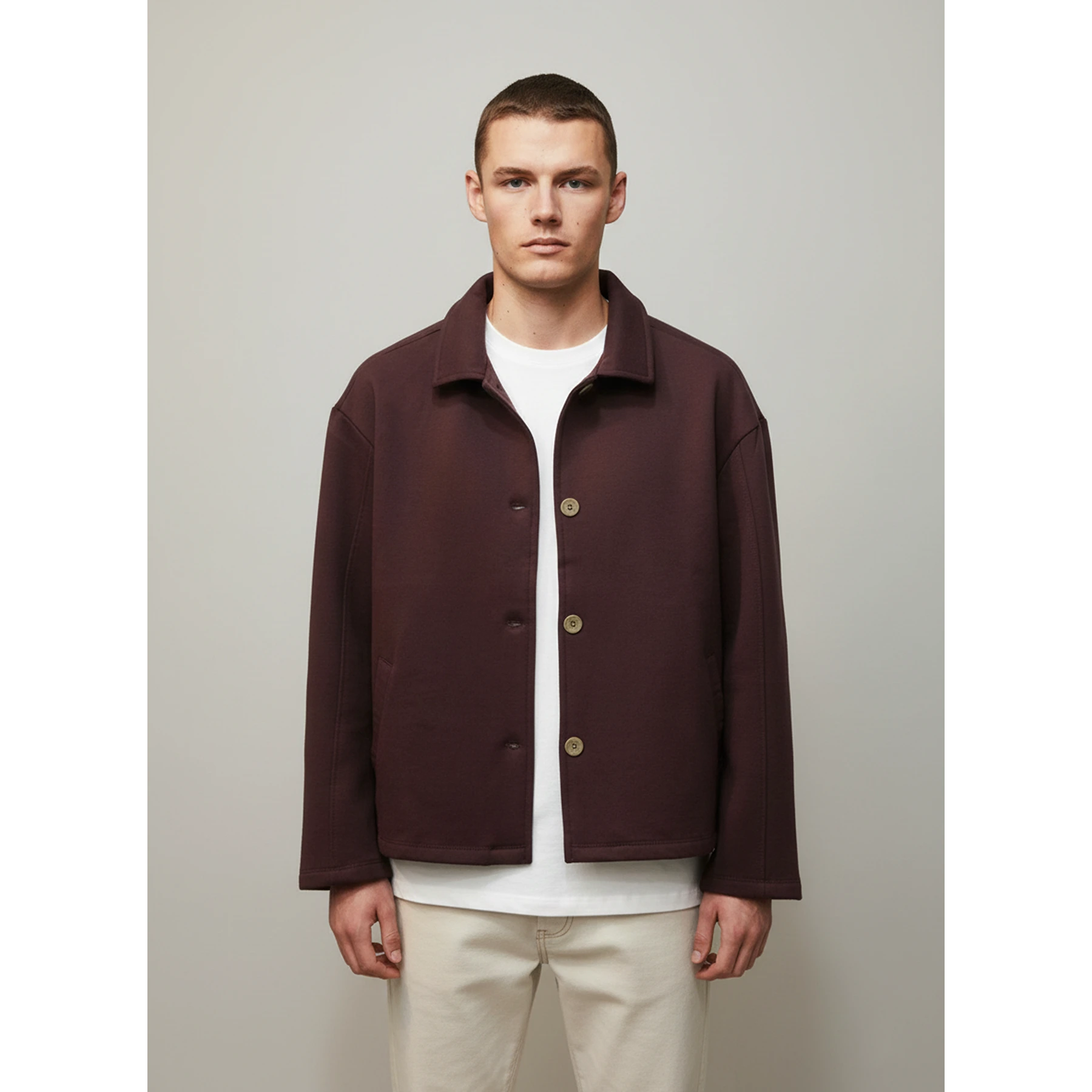 Burgundy Button Down Coat | Montivo Pakistan