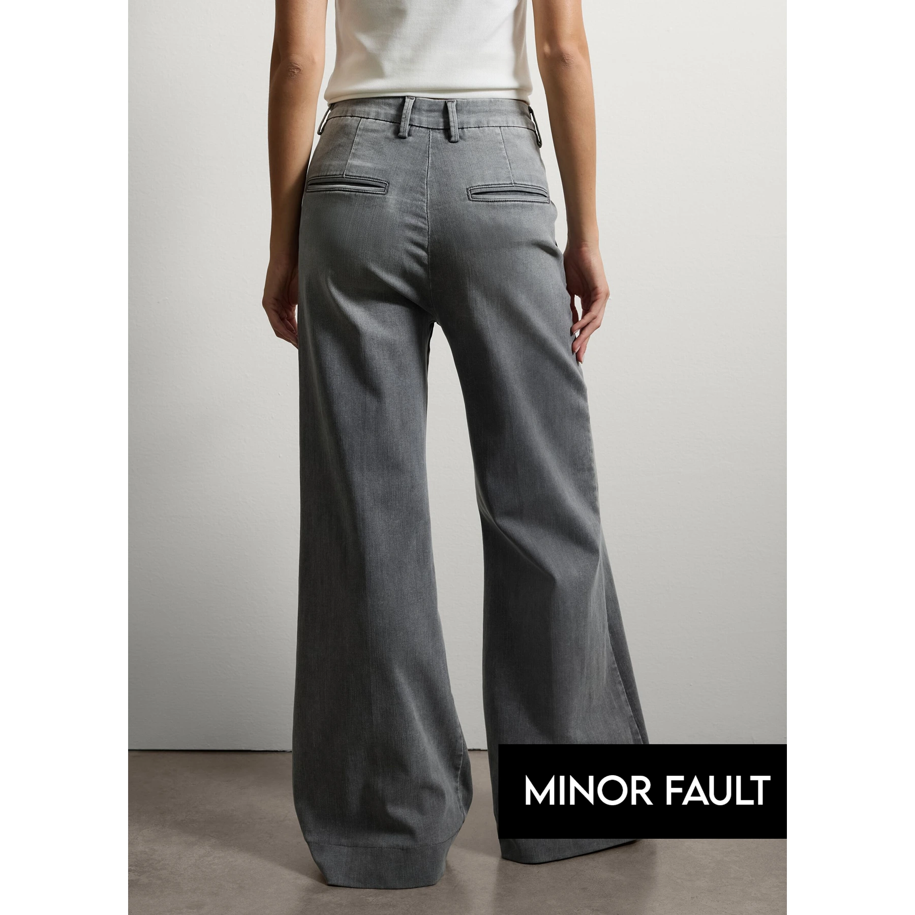 (Minor Fault) Grey Wide Leg Jeans | Montivo Pakistan