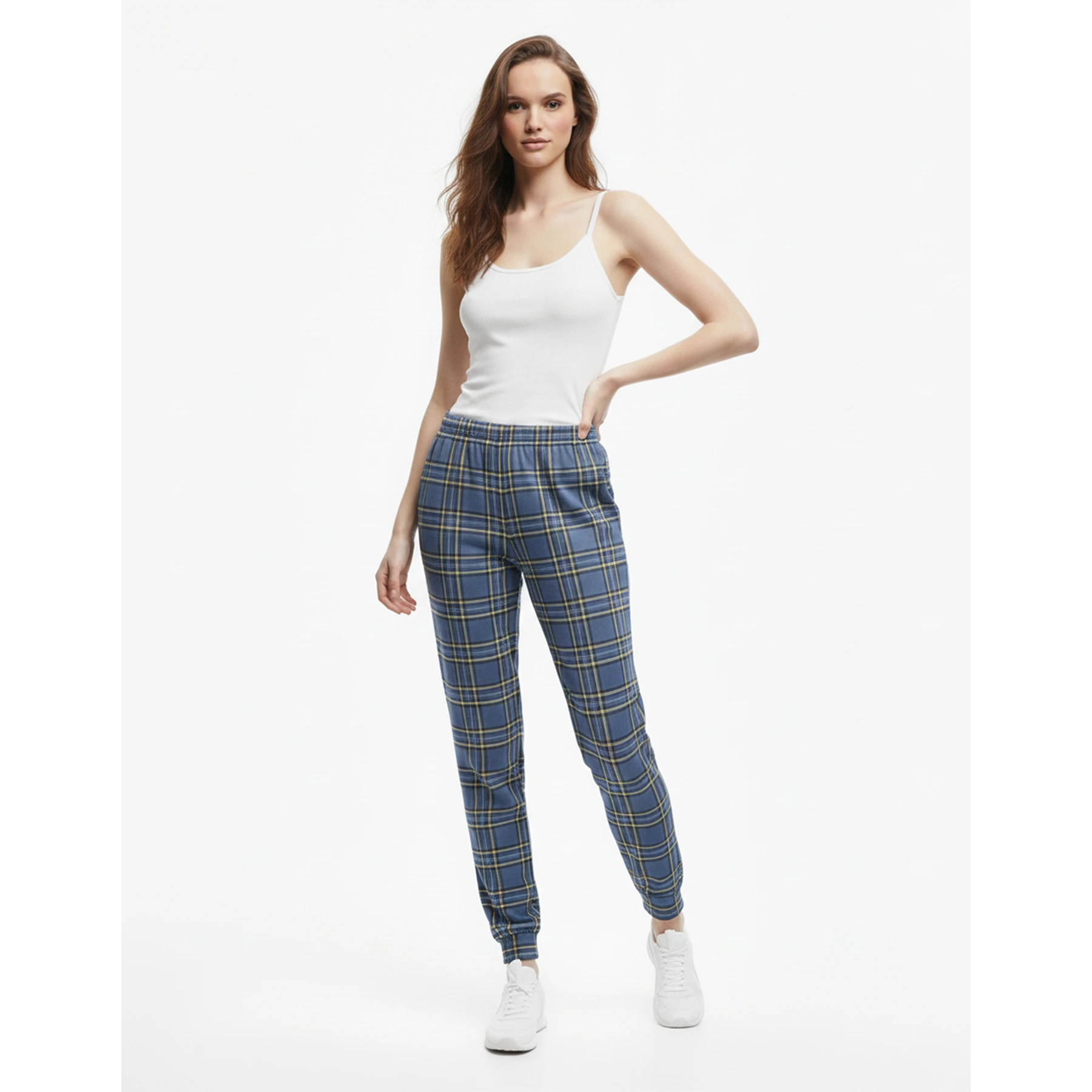 Blue Check Jersey Nightwear Trousers | Montivo Pakistan