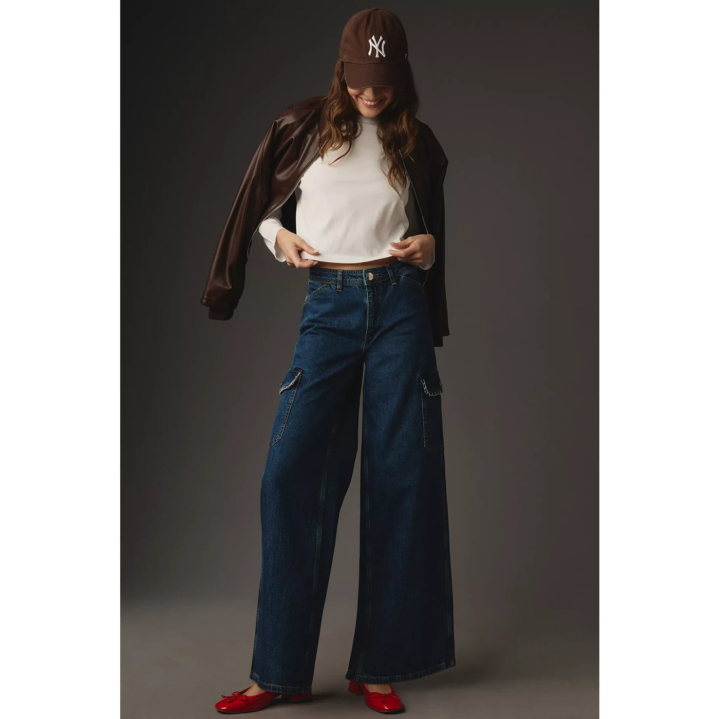 High Rise Wide Leg Cargo Jeans | Montivo Pakistan