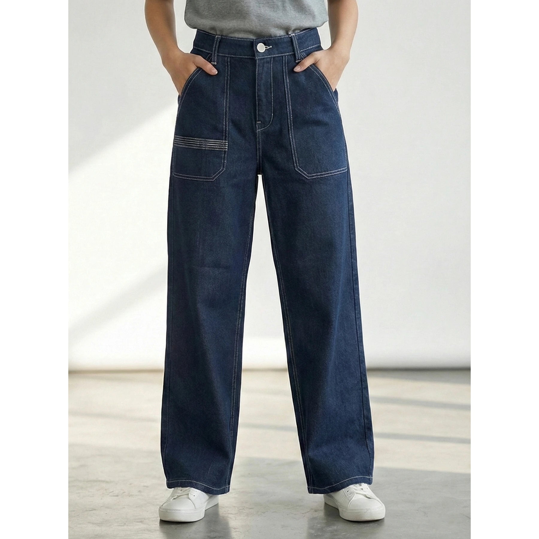 High Rise Rinse Wash Cropped Jeans | Montivo Pakistan