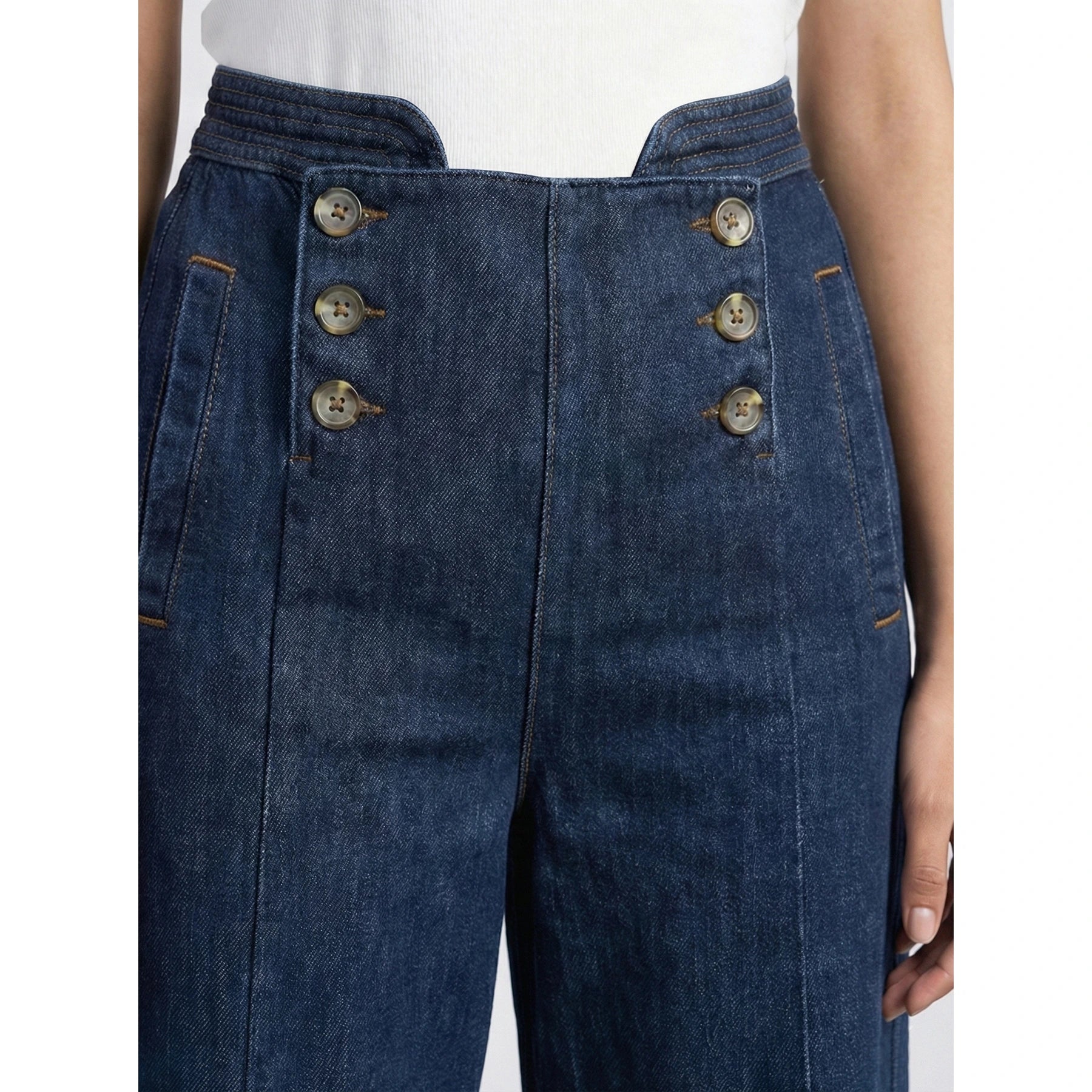 Blue Long Wide Leg Jeans | Montivo Pakistan