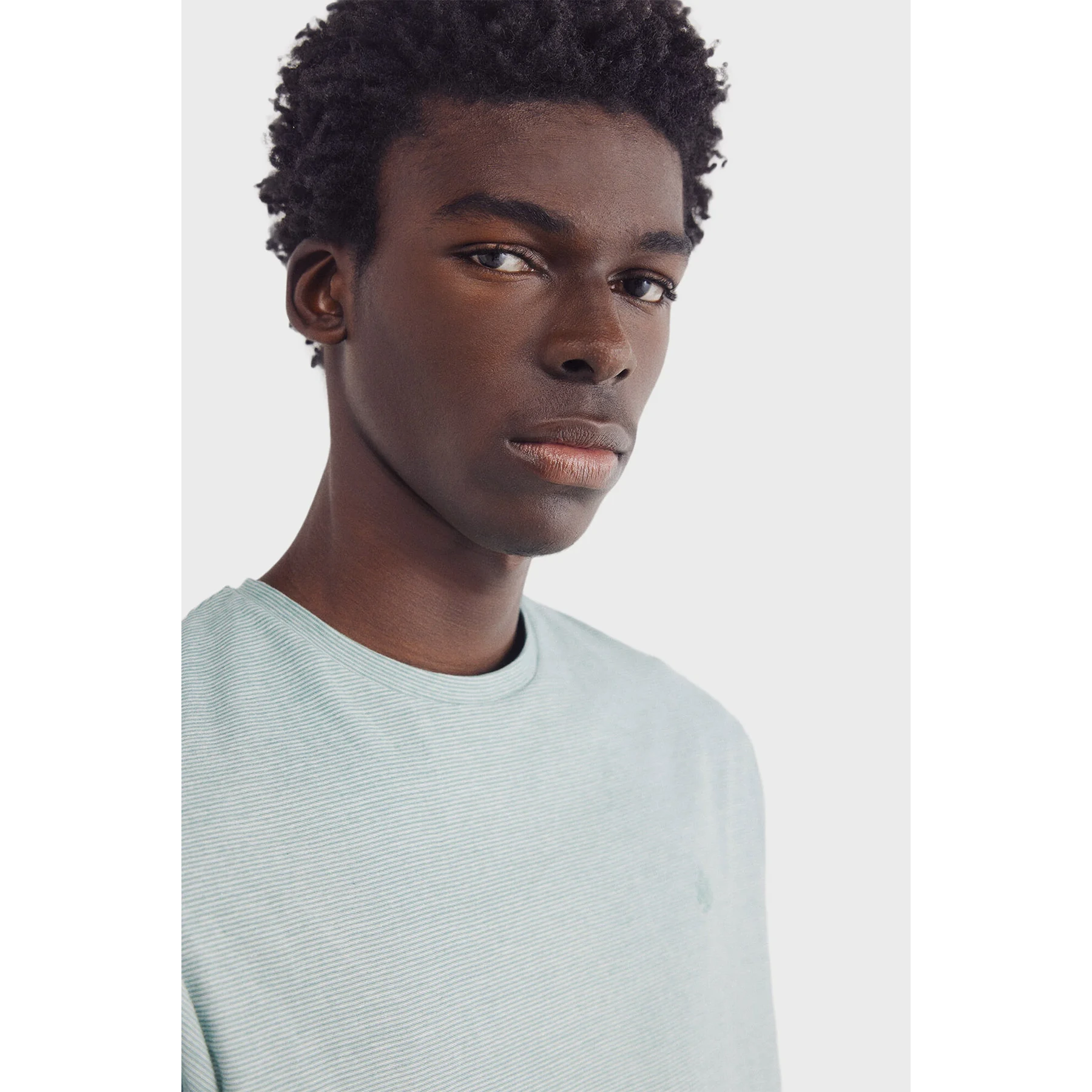 Green Relaxed Fit Mini Stripes Tshirt | Montivo Pakistan