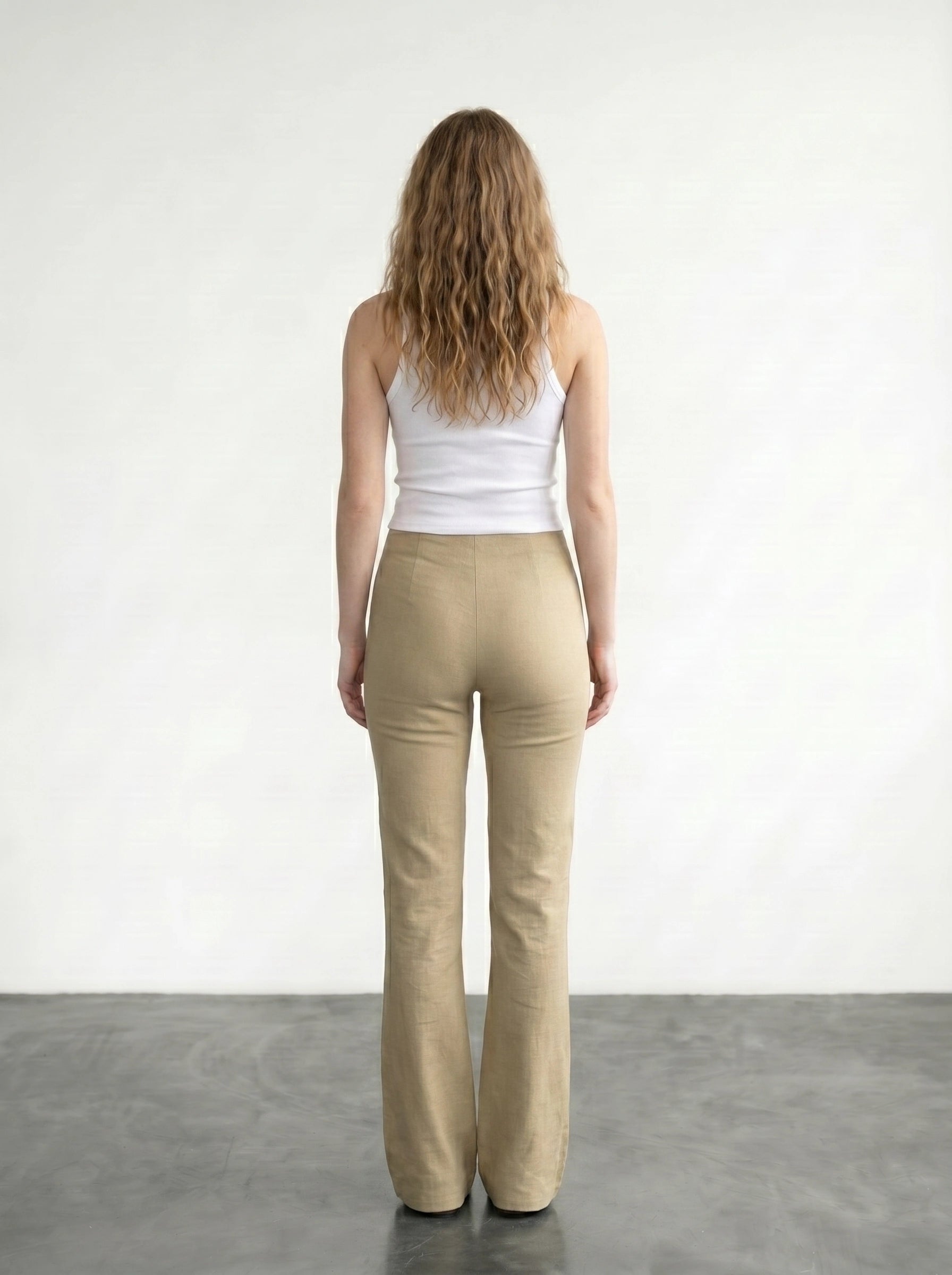 Beige Flare Trousers | Montivo Pakistan