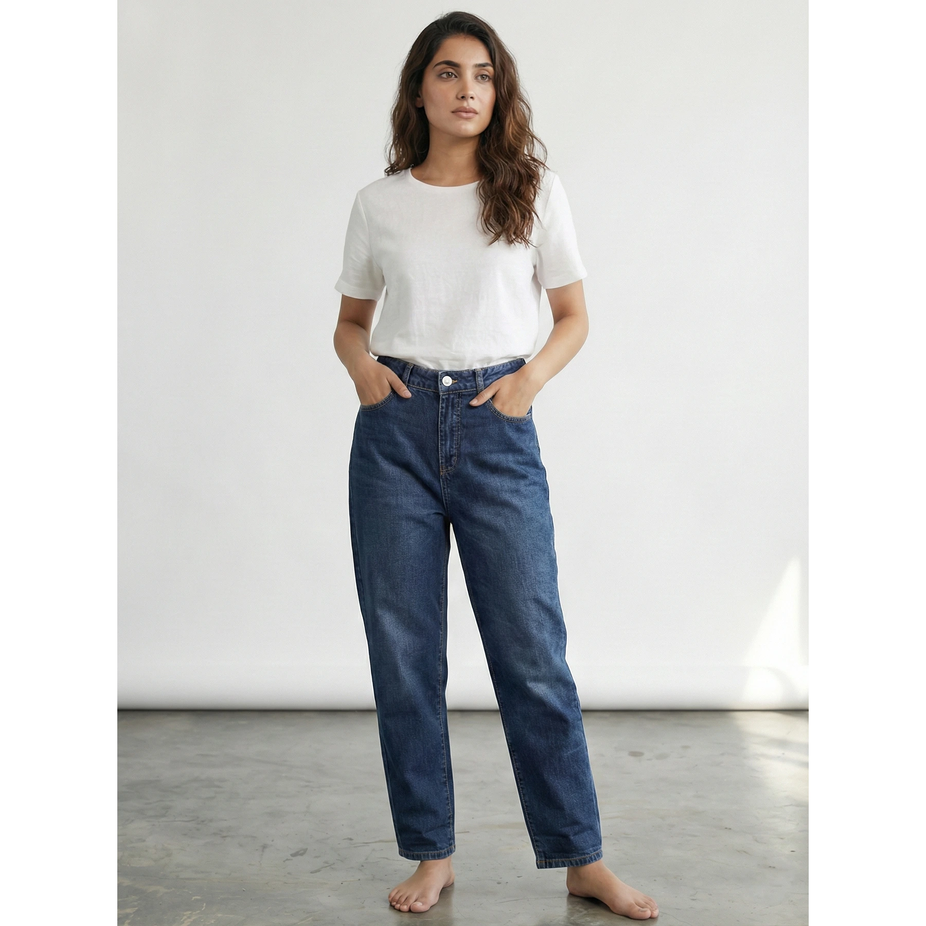 Blue Mom Loose Jeans | Montivo Pakistan
