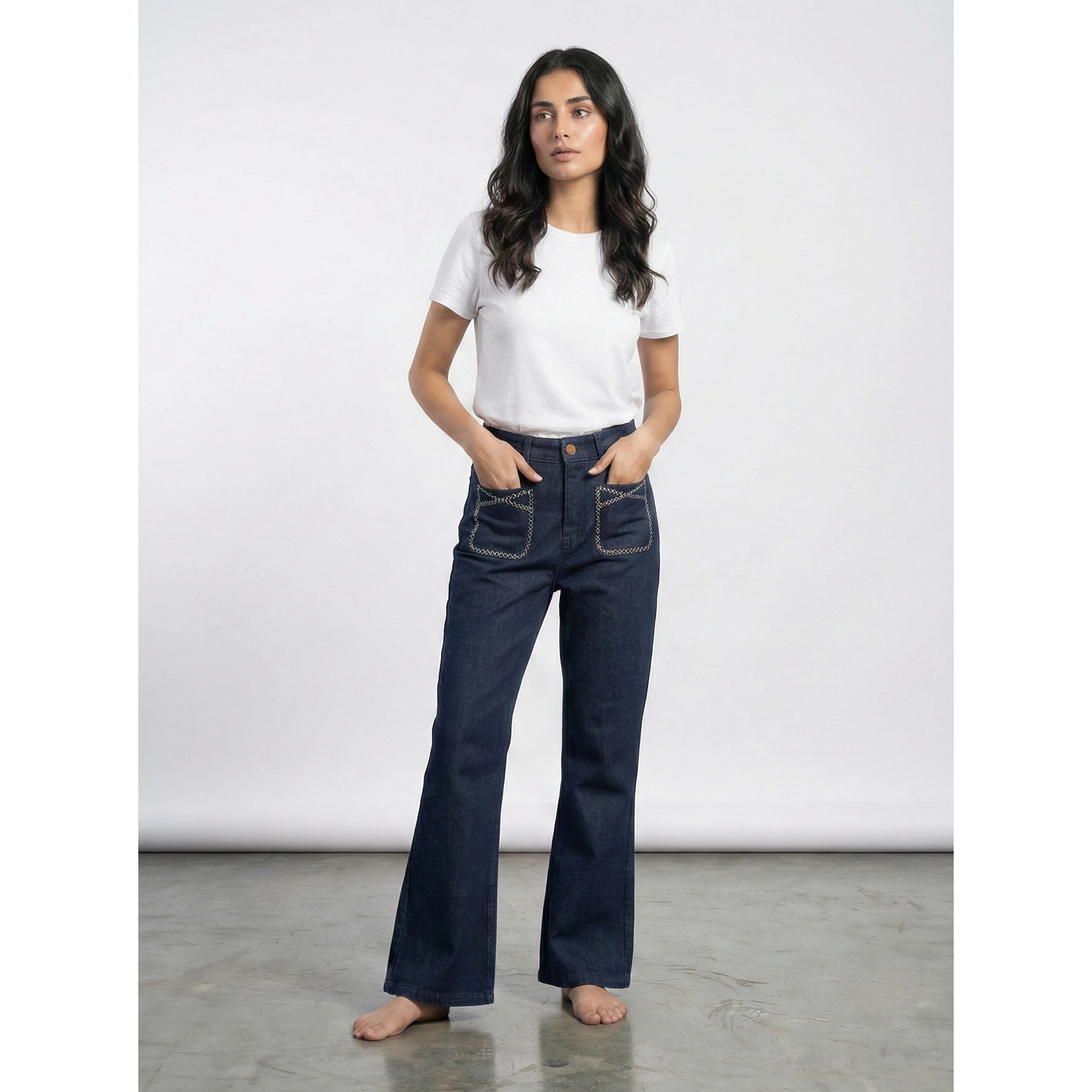 Rinse Wash Wide Leg Jeans | Montivo Pakistan